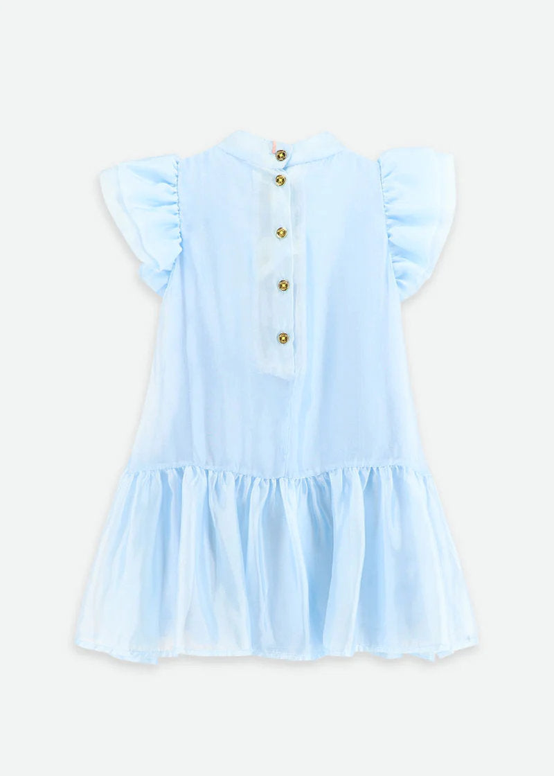 Loreen Flowers Trim Dress Pale Blue_LOREEN_Pale Blue_04