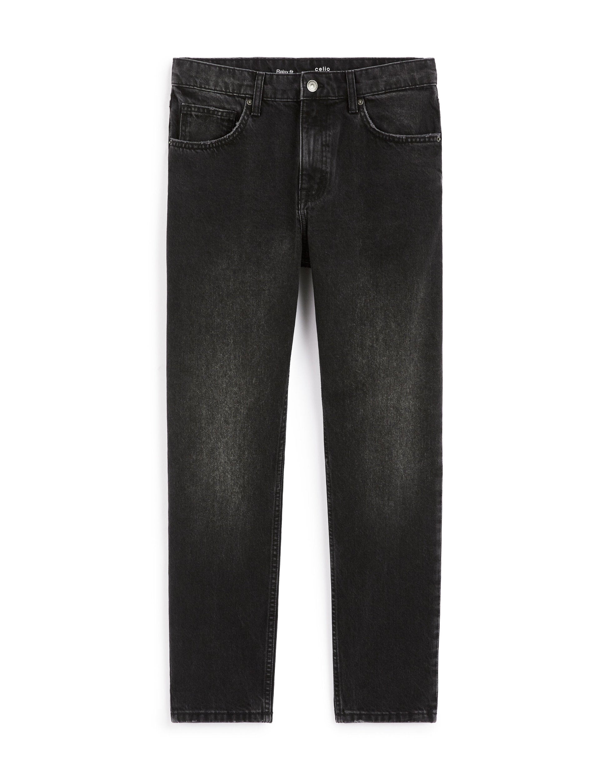Celio_Black 100% Cotton Relaxed Jeans_LORELAX_BLACK_06