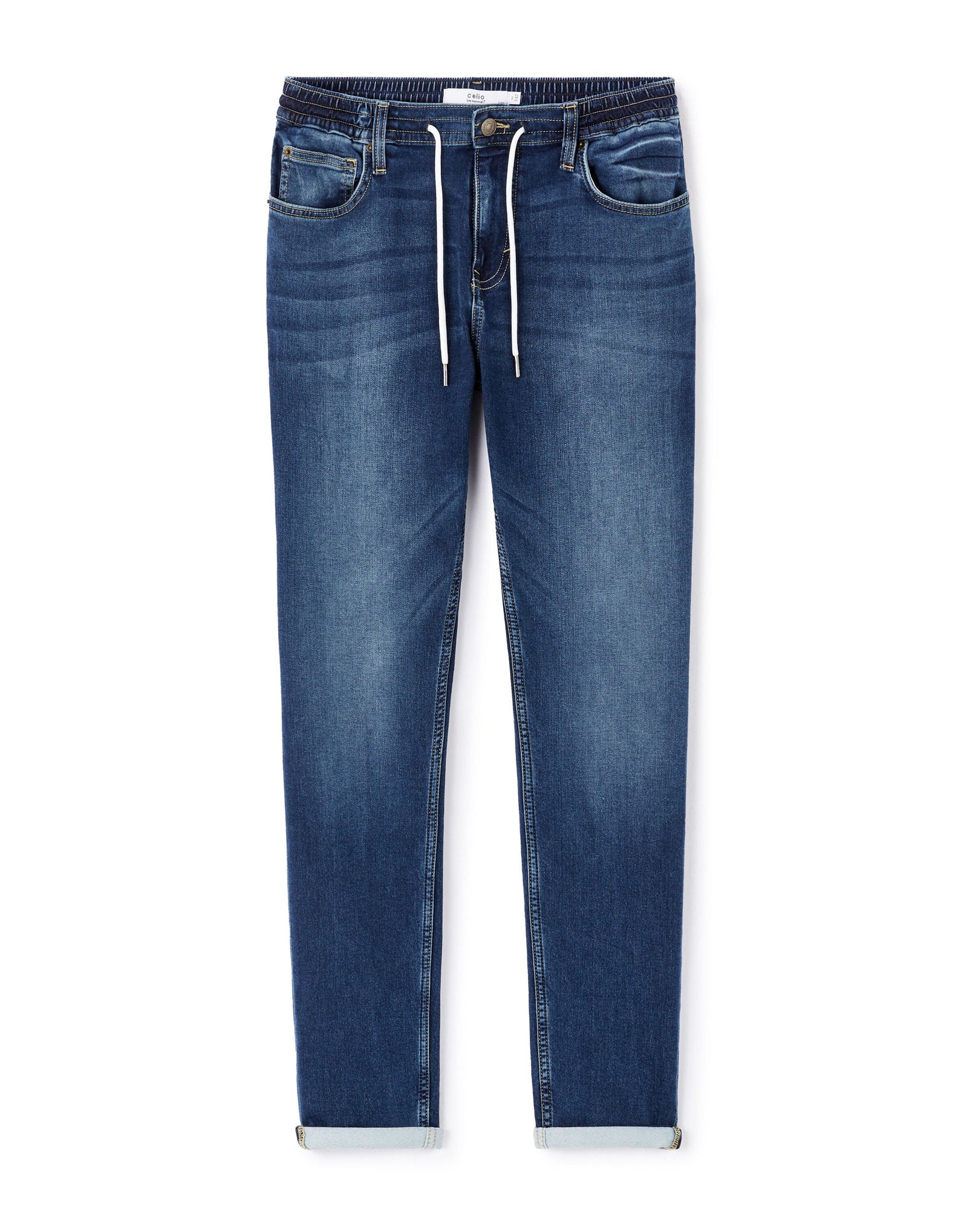 Celio_100% Cotton Stretch C25 Slim Jeans - Blue_LOSUPER1_STONE_03