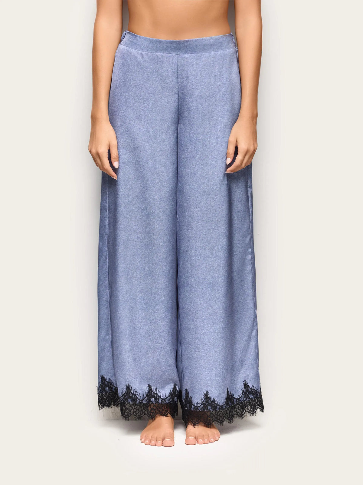 Yamamay PRINTED Women Trousers - Denim Satin SKU: LPBD193008_128 Image 02
