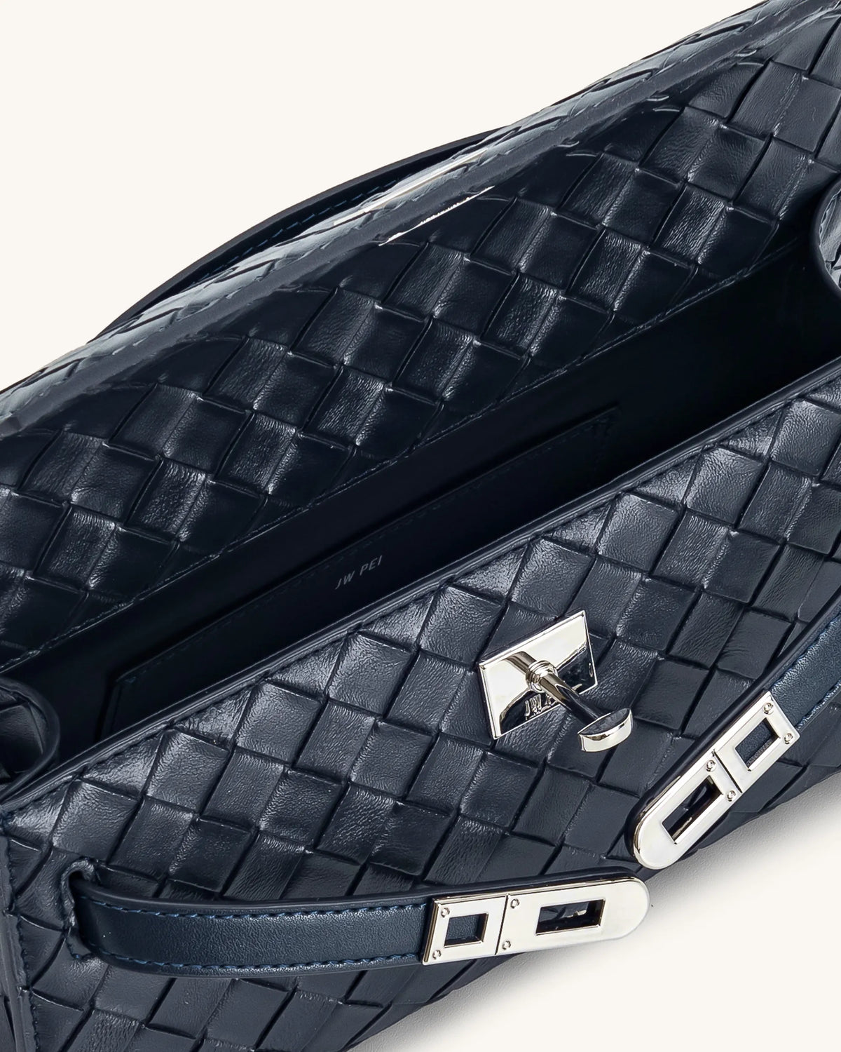 JW Pei Navy Women Noor Weave Texture Top Handle Bag SKU: LS2T273-51W_Navy Image 04