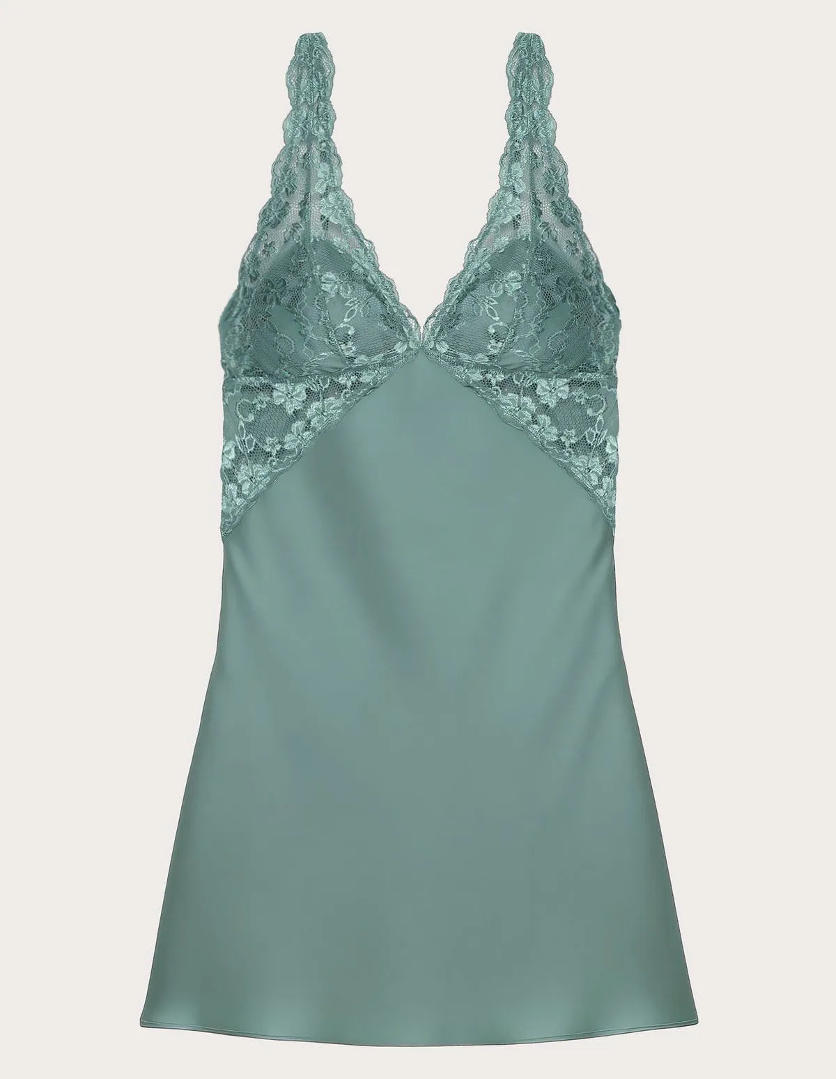 Yamamay_Sage Green_Short Satin and Lace Slip Dress in Sage Green Ð Primula Color_LSOD183003_120_06