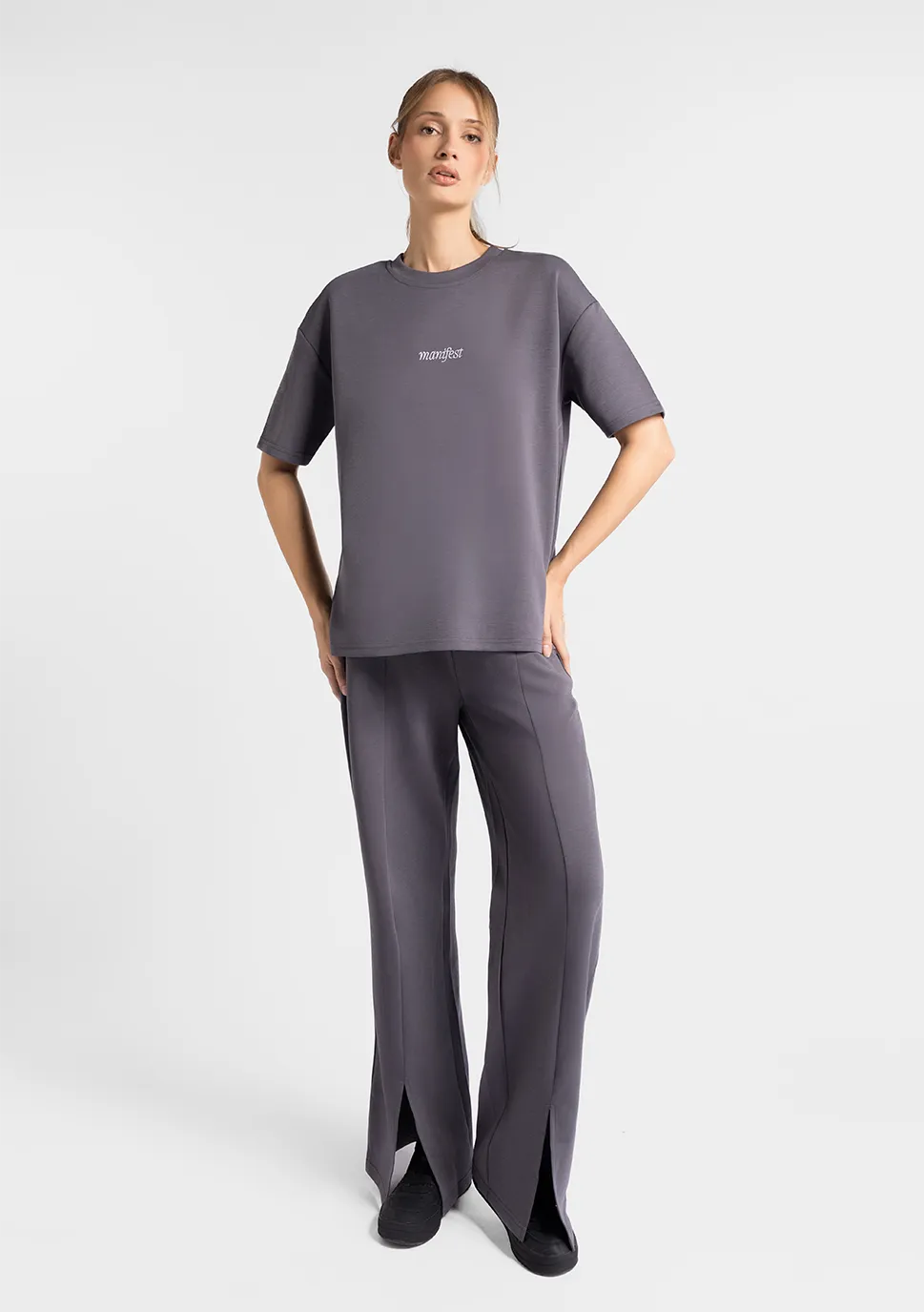 Marie France Bearo Top_Dark Grey Women Bearo Top SKU: LWBEAROTOP_Dark Grey Image 03