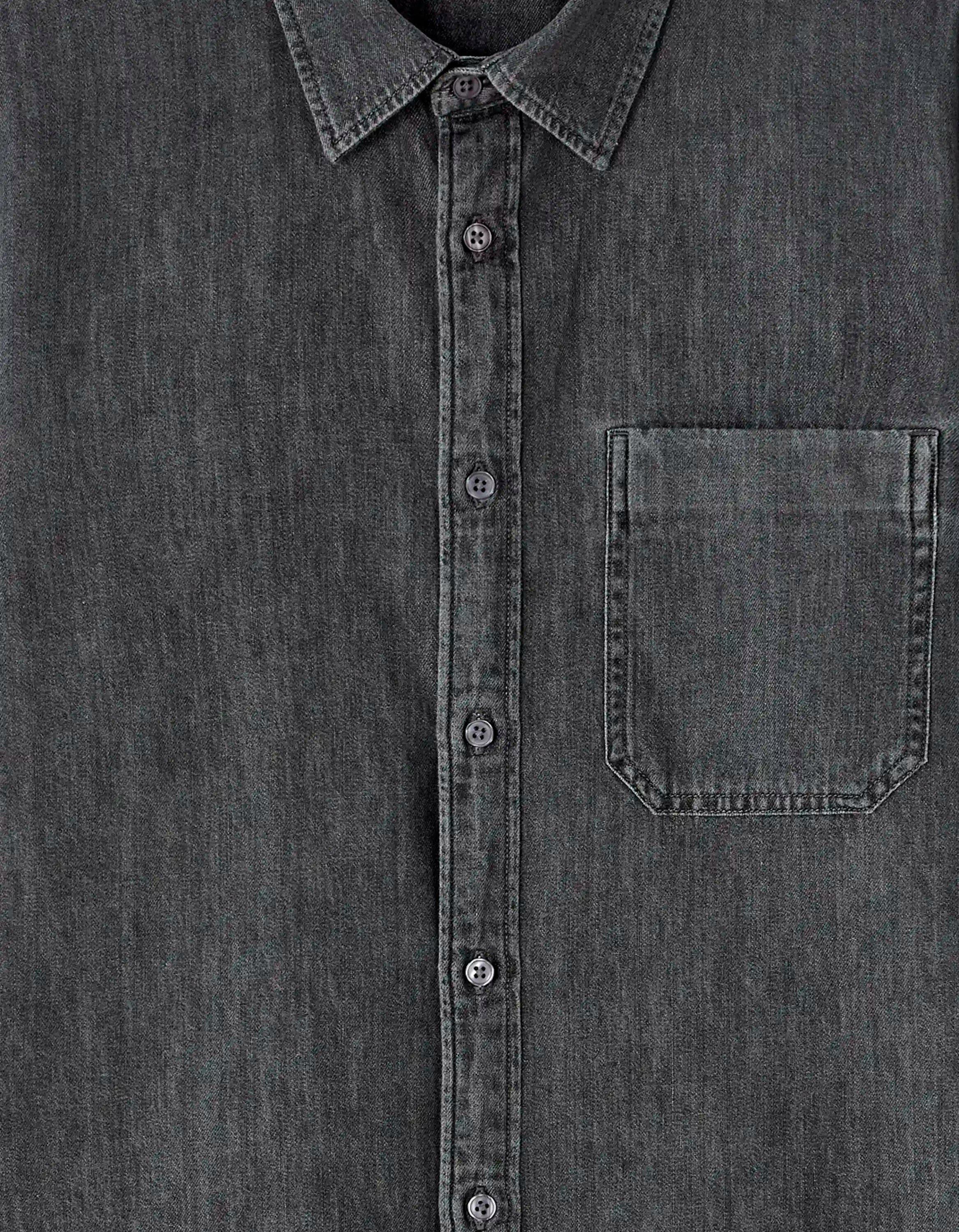 Celio_Gris Clair_Regular-Fit 100% Cotton Denim Shirt_MAJEANS_GRIS CLAIR_01