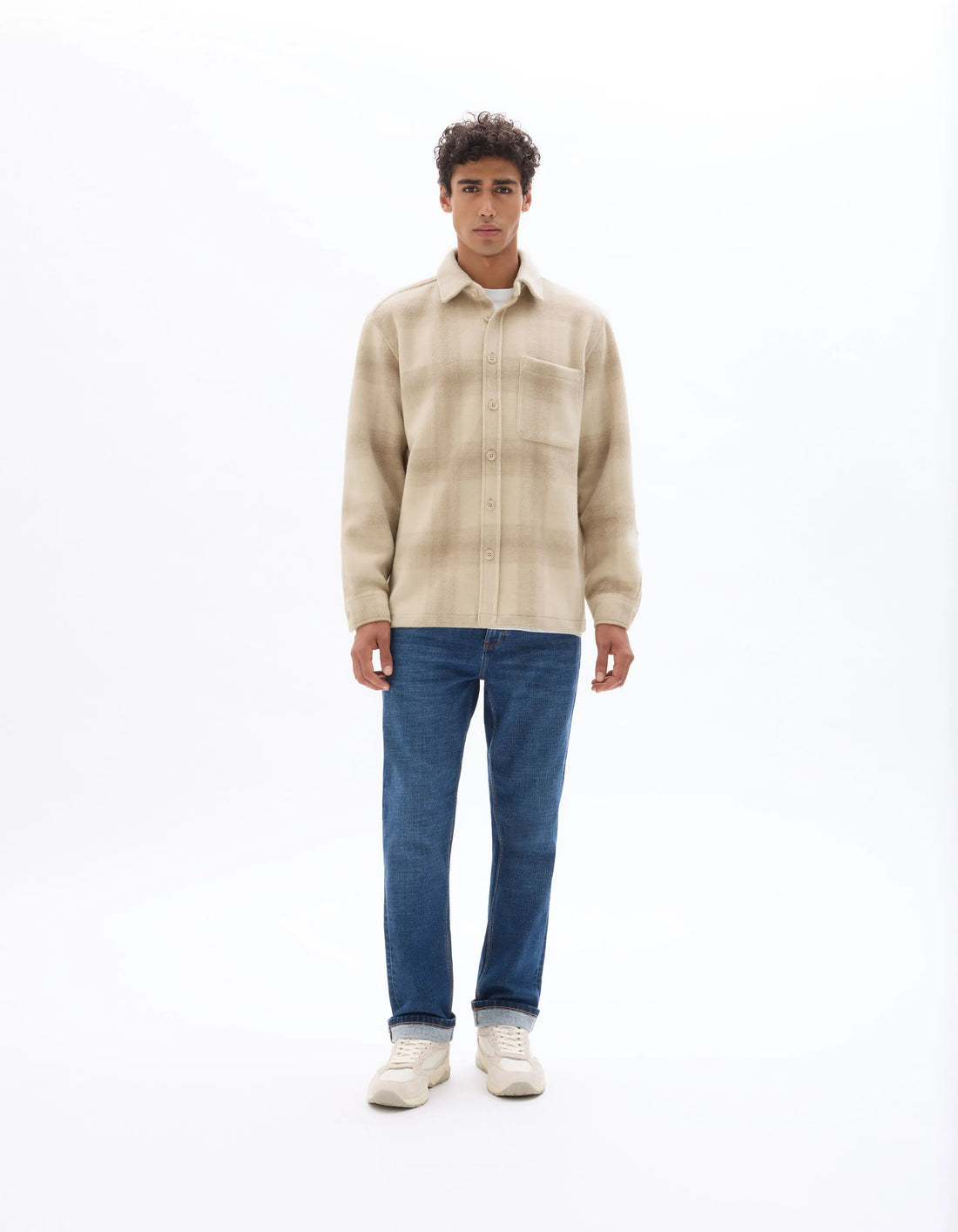 Celio_Beige_Checked Overshirt - Beige_MALOS_BEIGE CLAIR_02