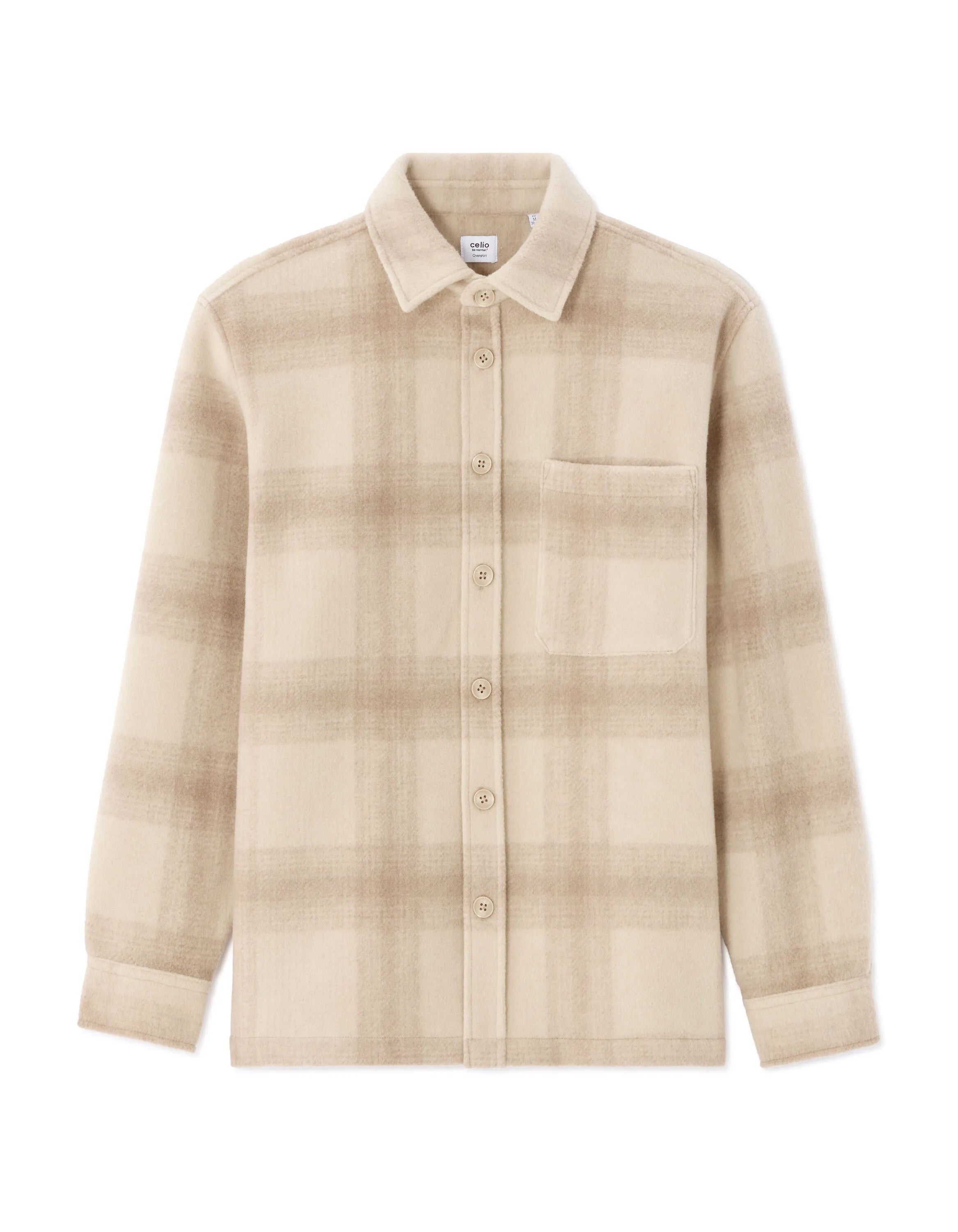 Celio_Beige_Checked Overshirt - Beige_MALOS_BEIGE CLAIR_05