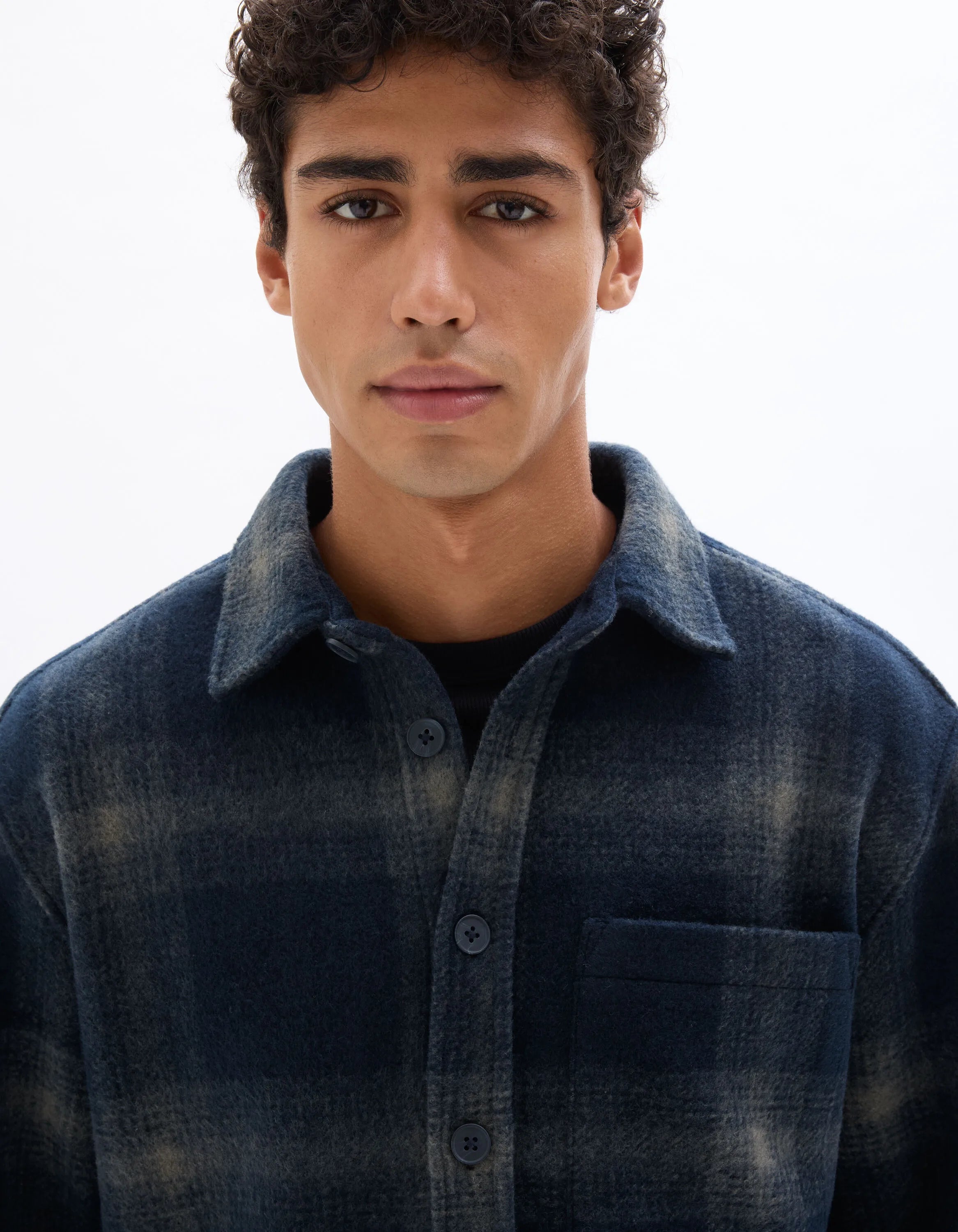 Celio_Blue_Checked Overshirt - Navy_MALOS_NAVY_04