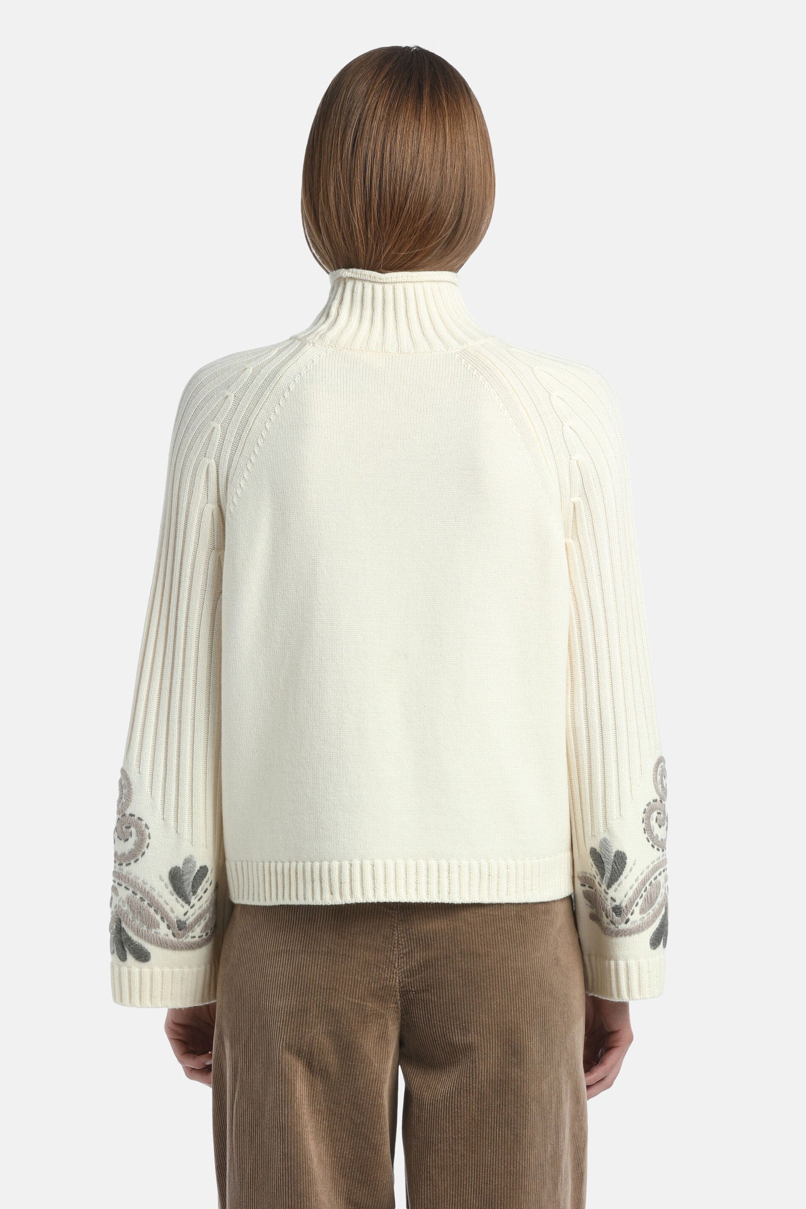Luisa Spagnoli_Panna_Manico - Embroidered Mock-Neck Pullover_MANICO_0202_03