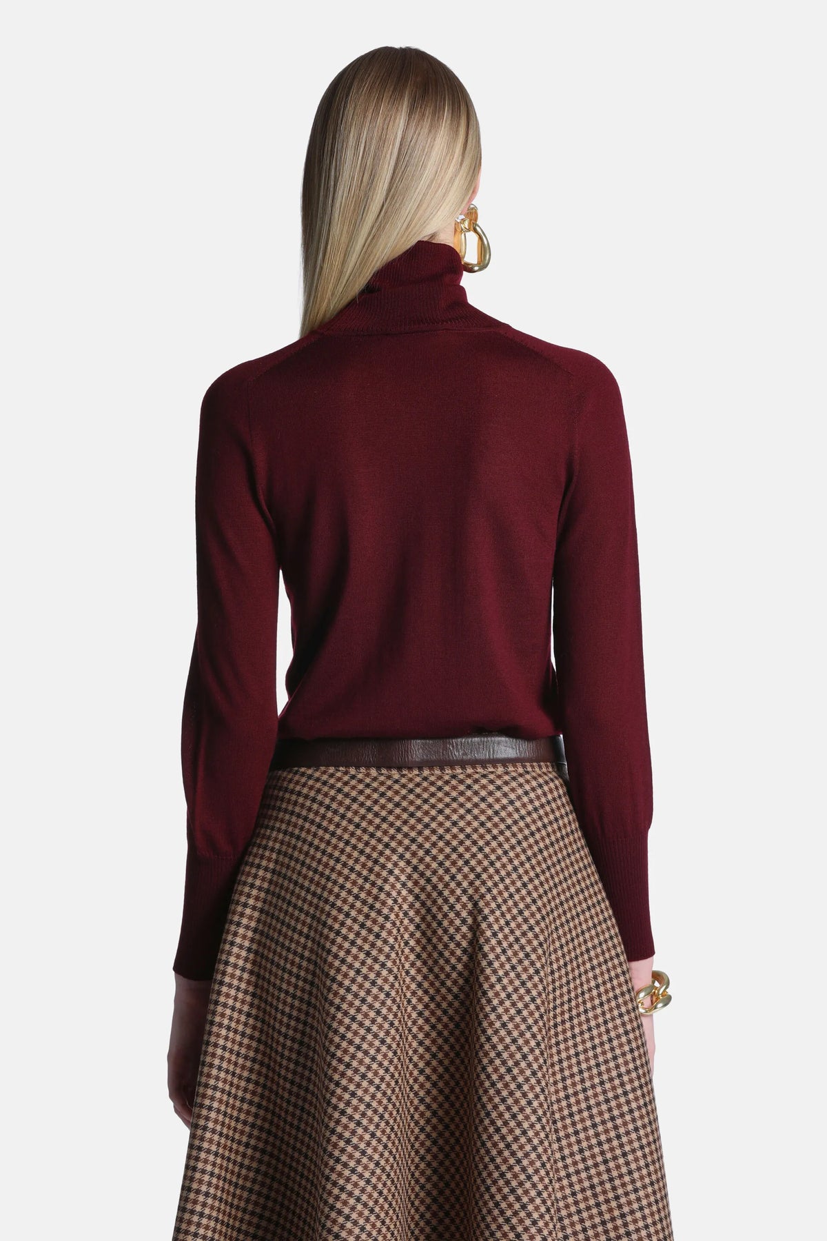 Luisa Spagnoli Bordeaux Women Manos - Wool Turtleneck SKU: MANOS F_2435 Image 02