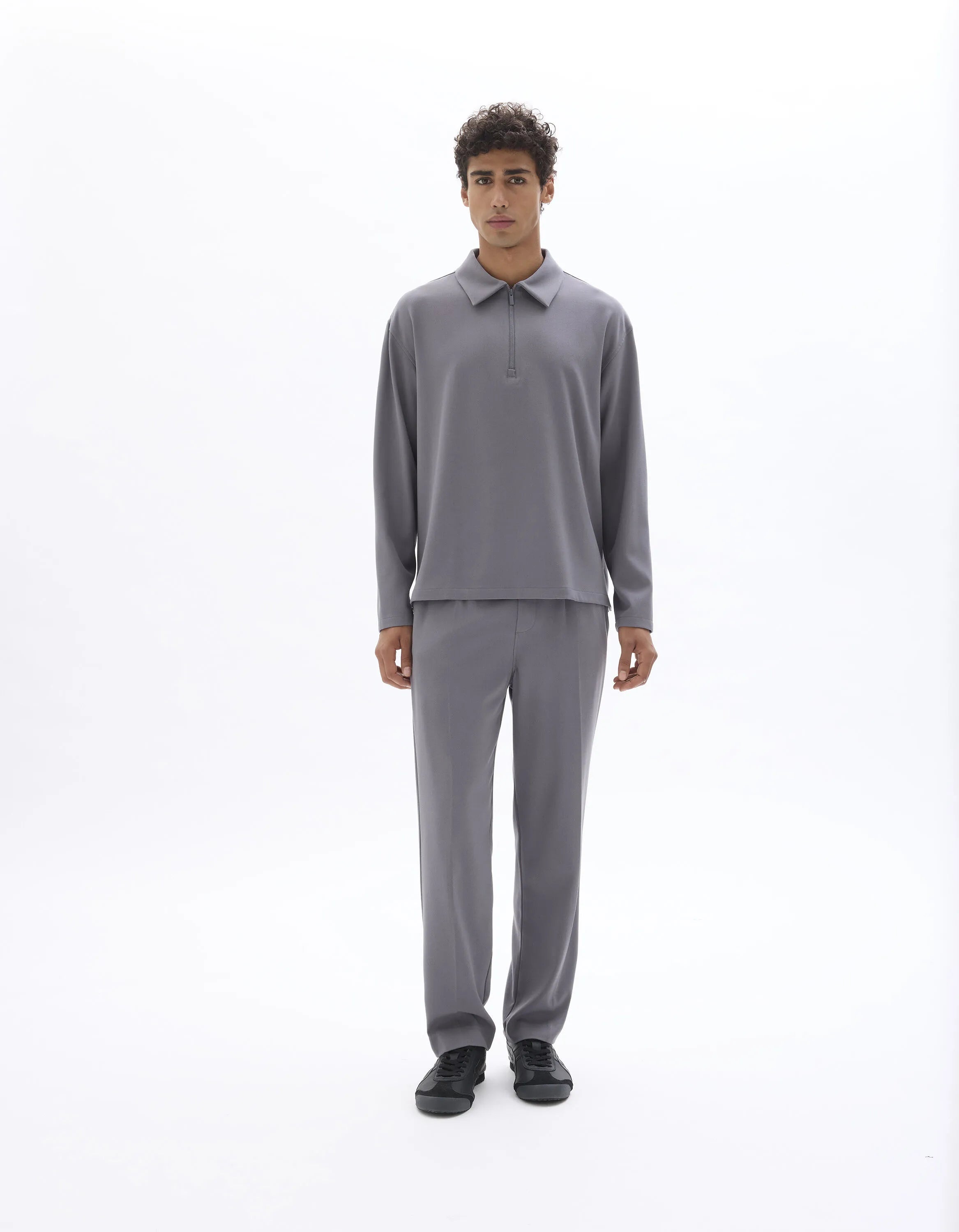 Celio_Grey_Loose Zipped Shirt_MAORA_GREY_01