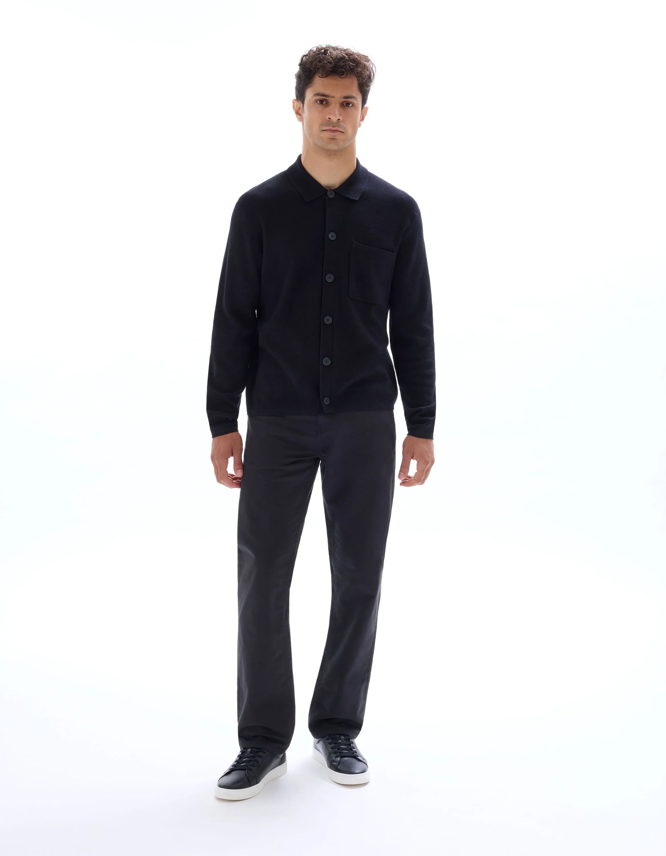 Celio_Black_Plain Knit Overshirt_MAOW_BLACK_01