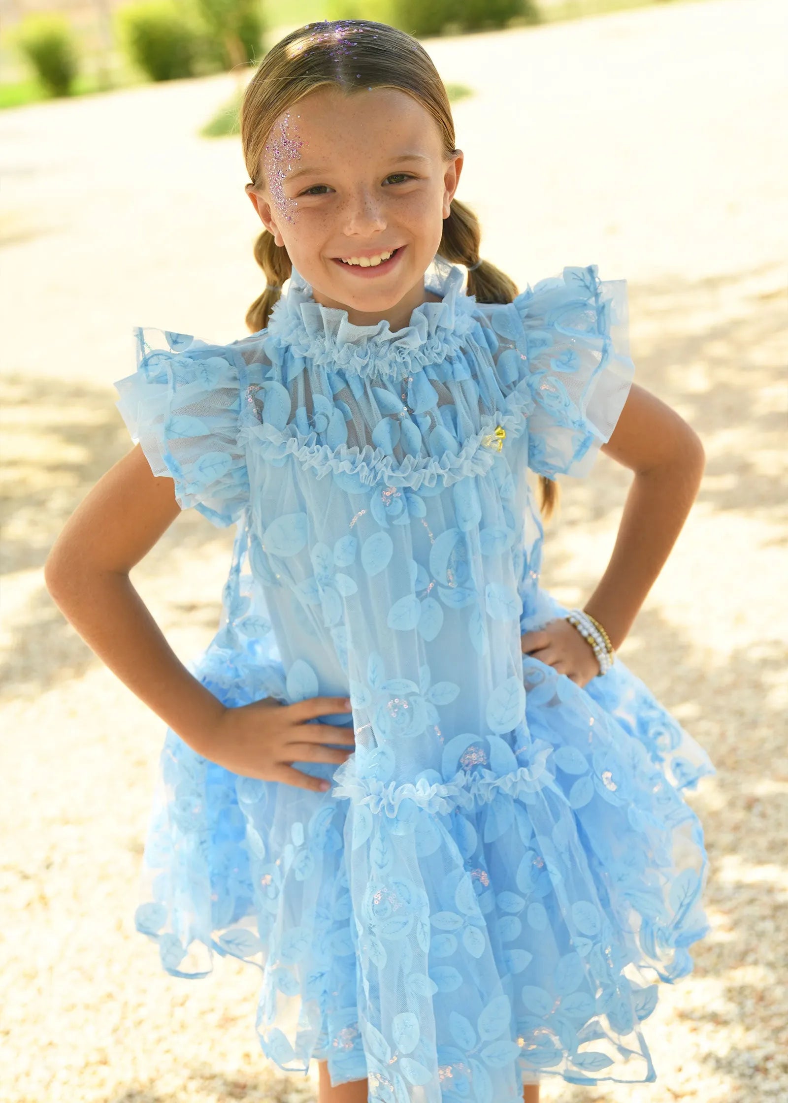 Angels Face 0 Girls Marietta Embroidered Tulle Dress Blue SKU: MARIETTA_Blue Image 03