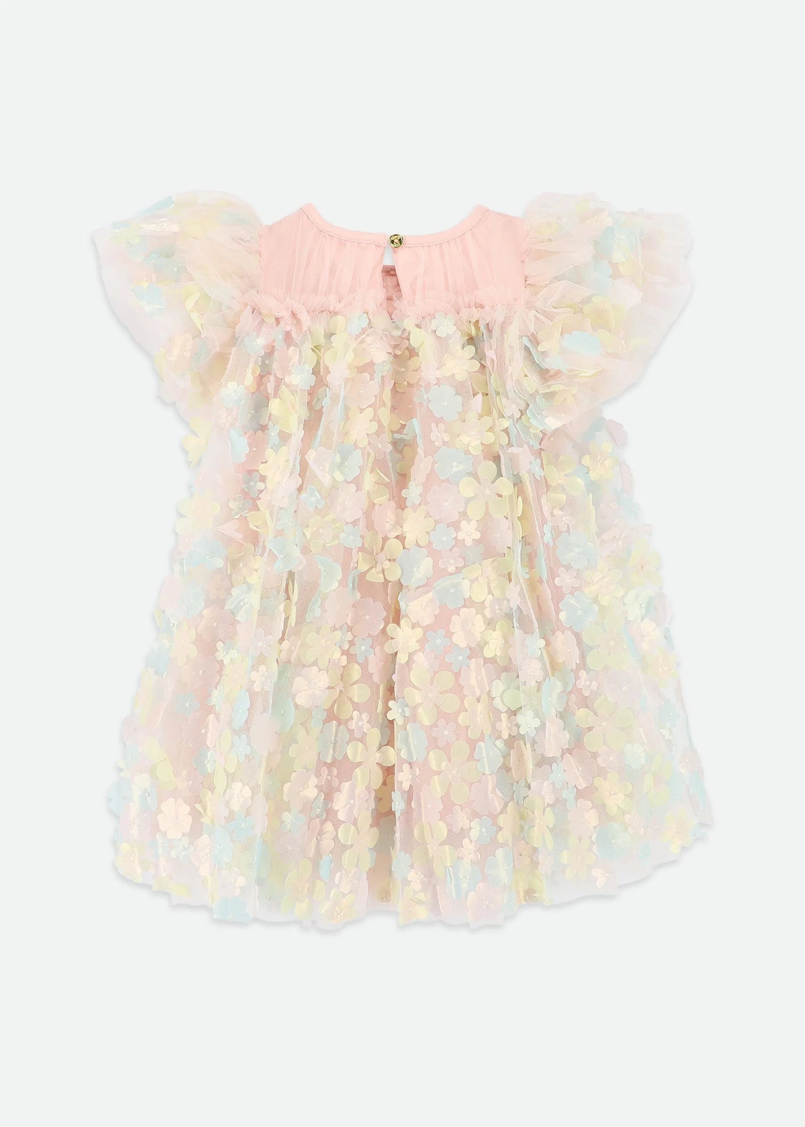 Angels Face 0 Girls Marlowe 3D Multi Flower Tulle Dress Blush Multi SKU: MARLOWE_Blush Multi Image 03