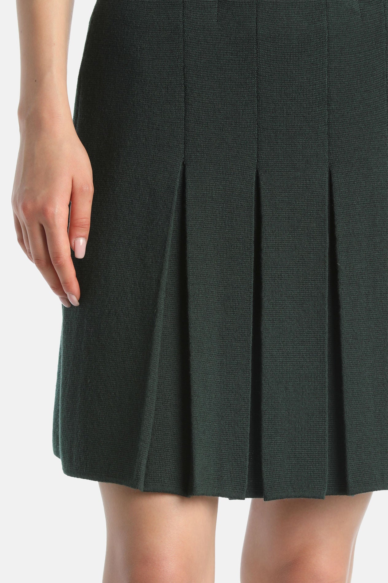 Luisa Spagnoli_Verde Bottiglia_Marsica - Knit Miniskirt_MARSICA_2050_03