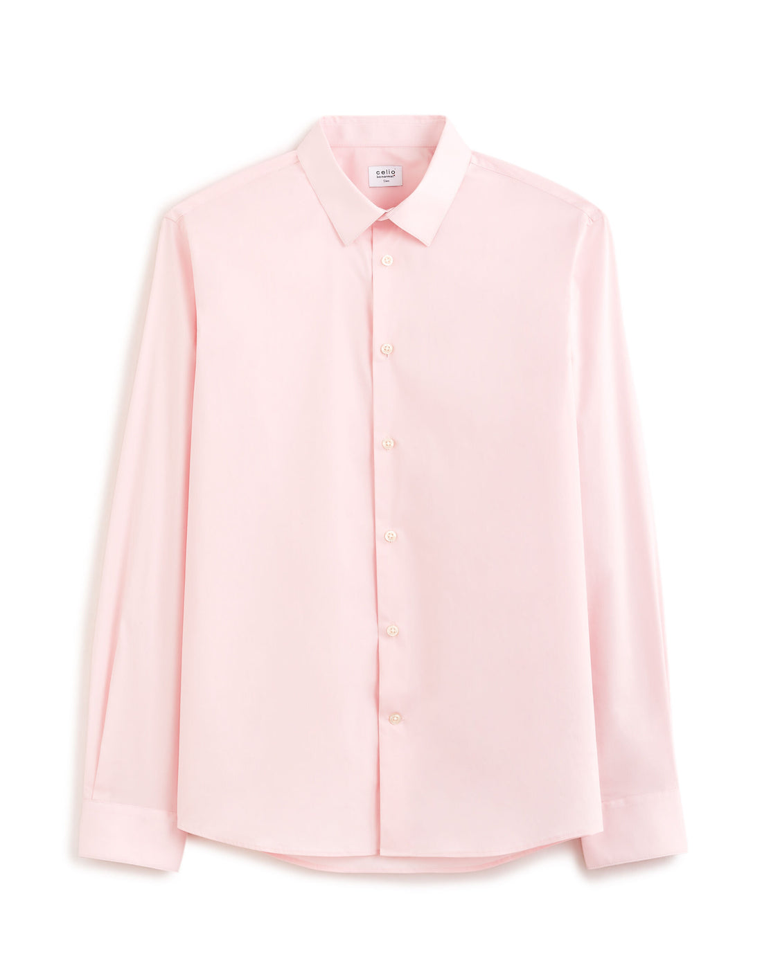 Slim Fit Stretch Cotton Shirt - Pink_01