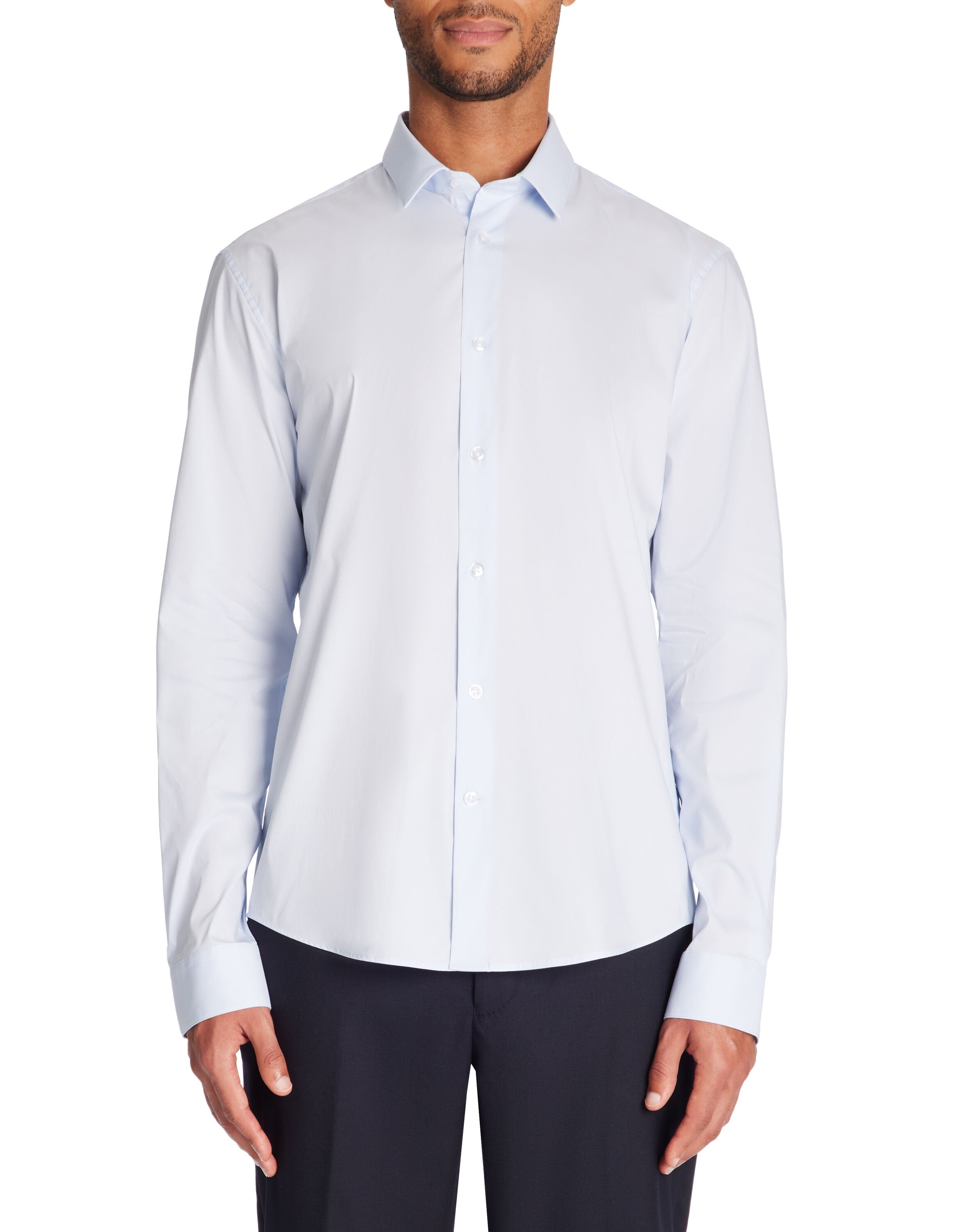 Celio_Light Blue Regular Stretch Cotton Shirt_MASANTALRG_LIGHT BLUE_01