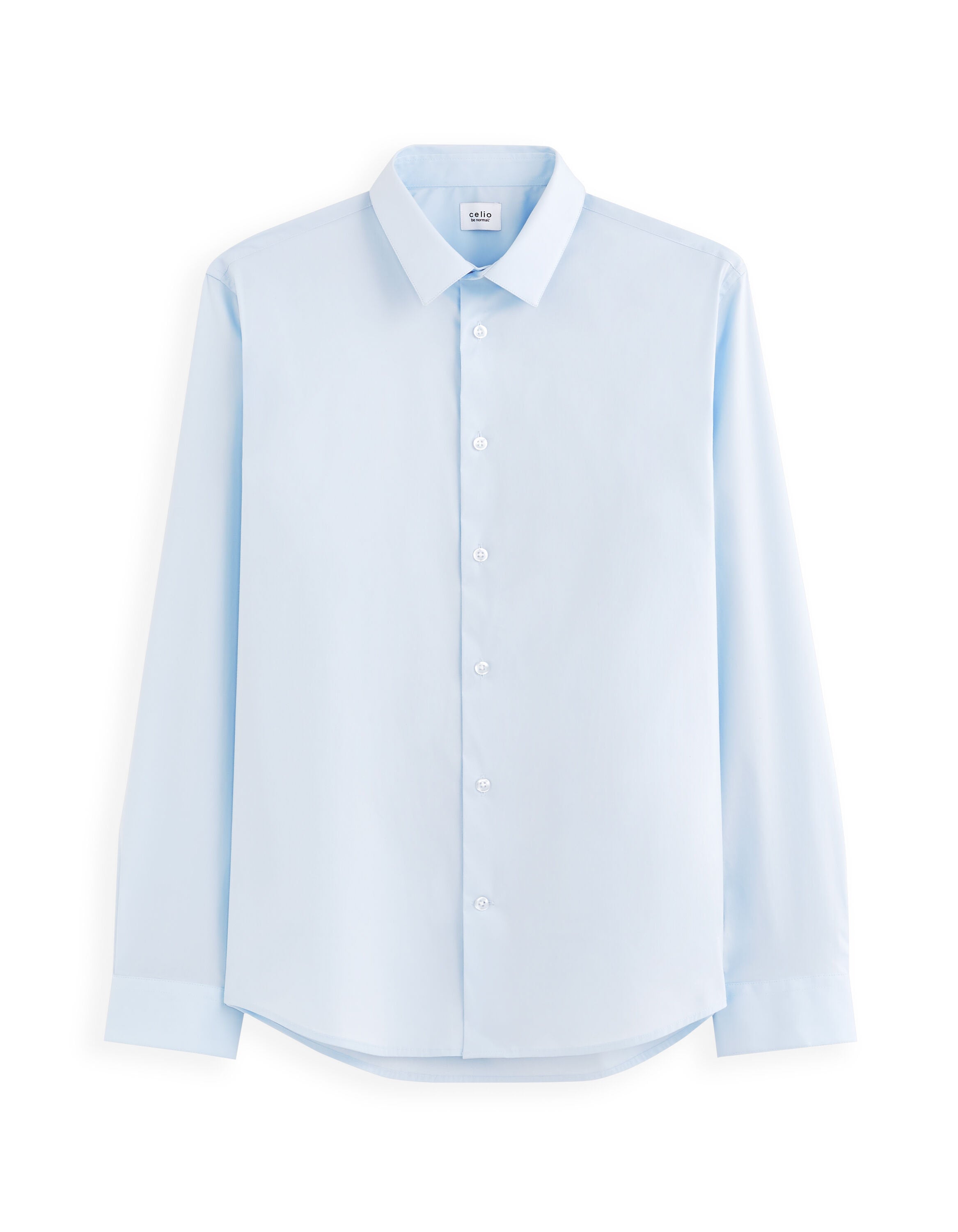 Celio_Light Blue Regular Stretch Cotton Shirt_MASANTALRG_LIGHT BLUE_04