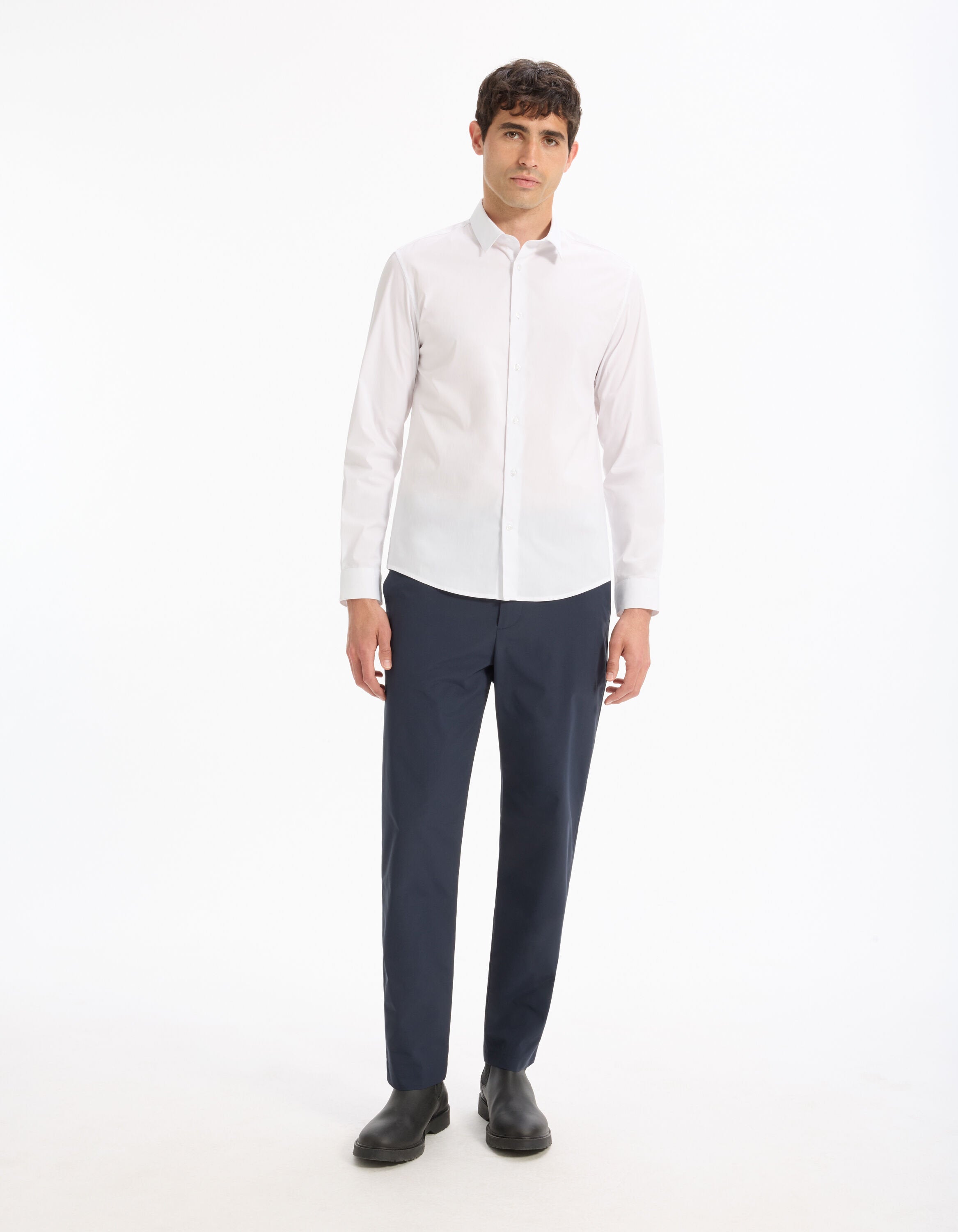 Celio_White Regular Stretch Cotton Shirt_MASANTALRG_WHITE_02