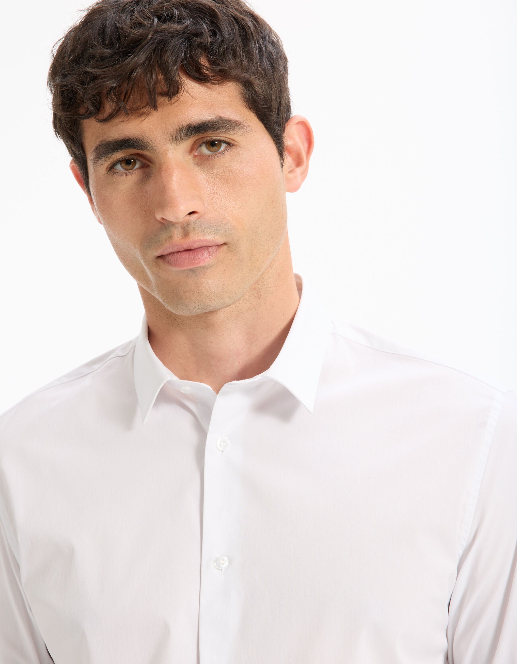 Celio_White Regular Stretch Cotton Shirt_MASANTALRG_WHITE_04