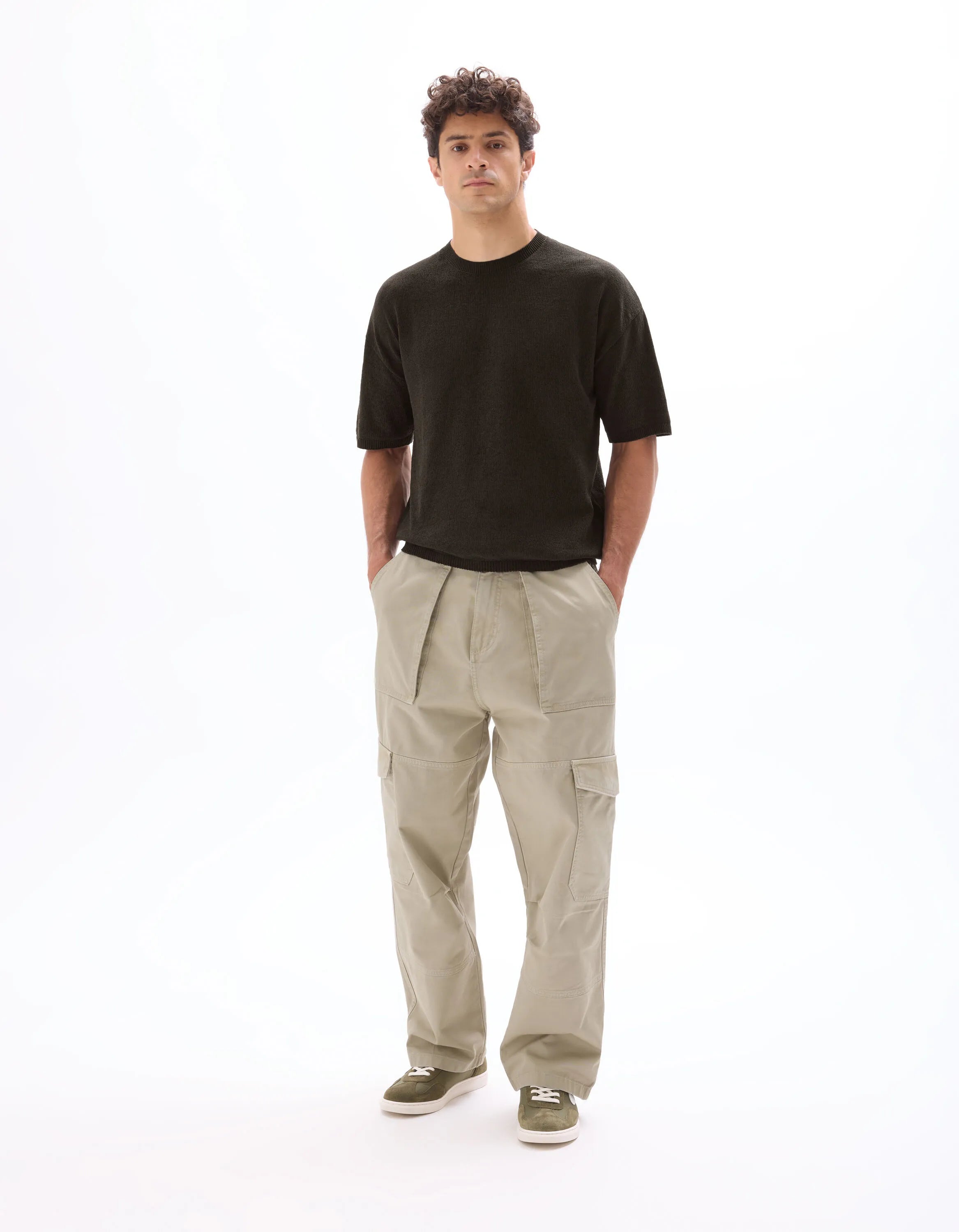 Celio_Carbone_Boxy Crew Neck Mesh T-Shirt_MECHENI_CARBONE_01