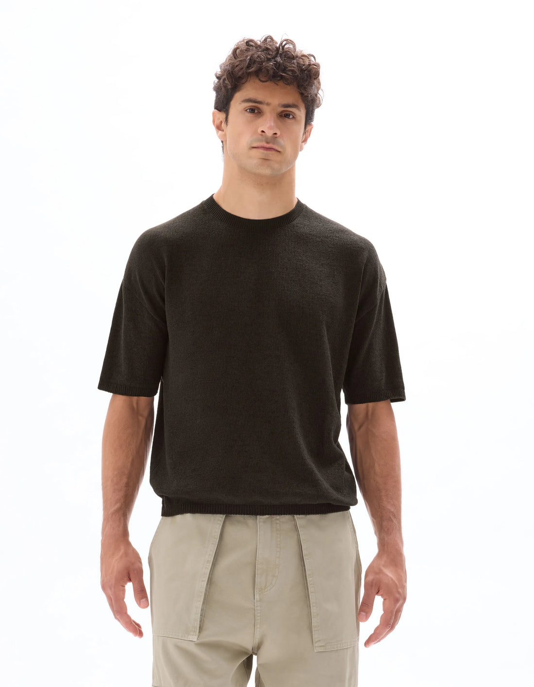 Celio_Carbone_Boxy Crew Neck Mesh T-Shirt_MECHENI_CARBONE_02