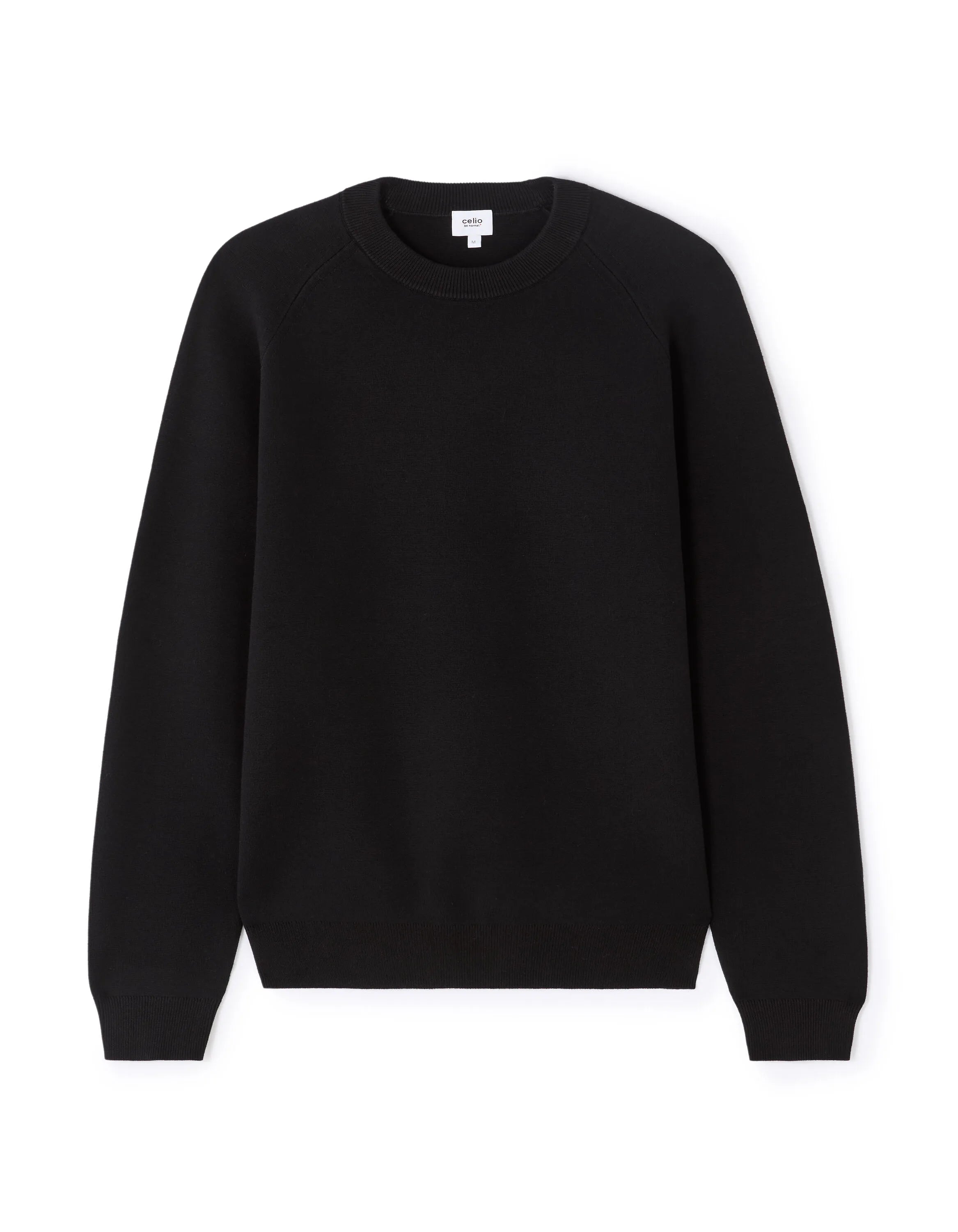 Celio_Black_Plain Cotton Blend Crew Neck Sweater - Black_MECLOTHILD_BLACK_07