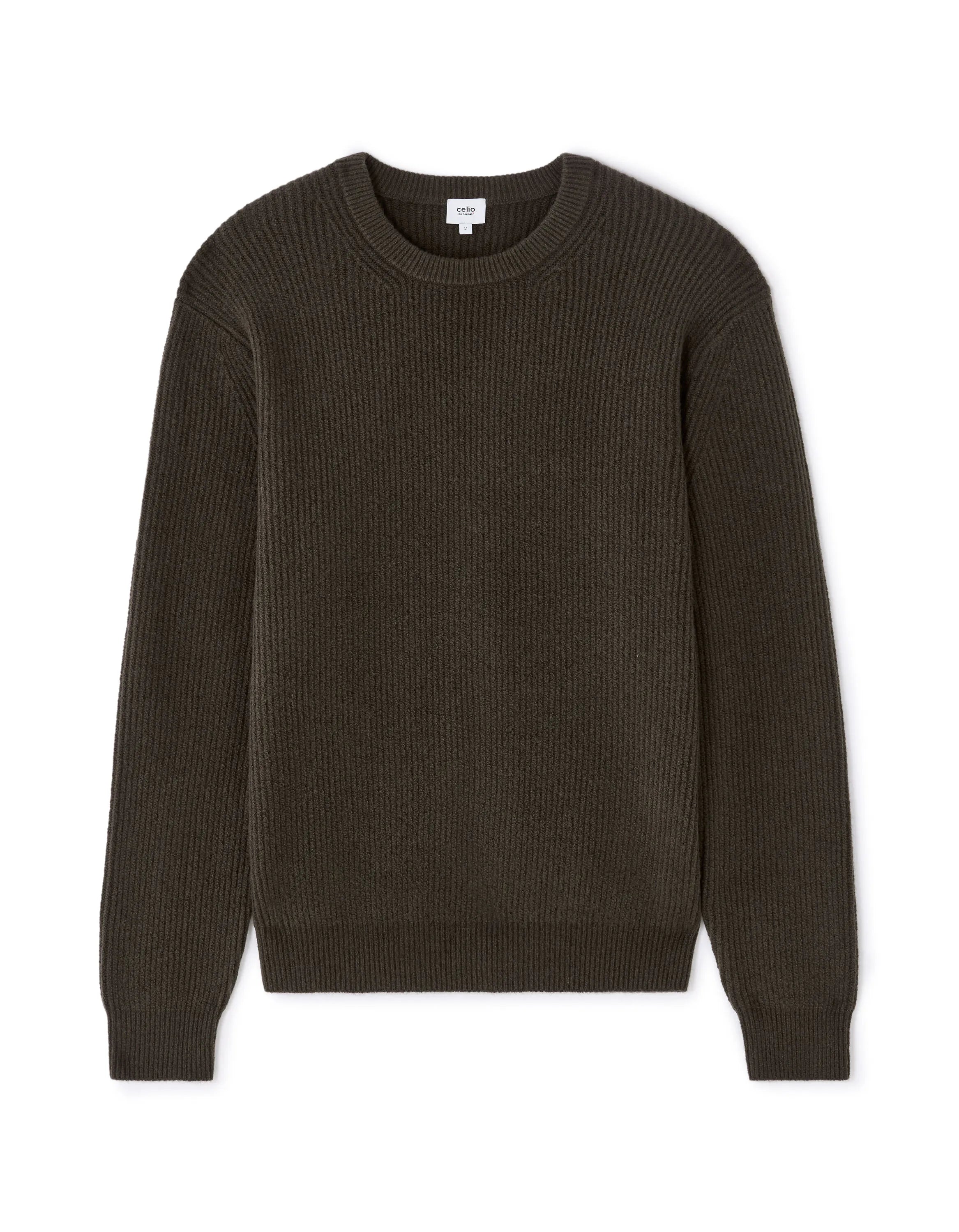 Celio_Grey_Round Neck Sweater in Fancy Pearl Knit - Anthracite_MECOMFY_BLACK_07