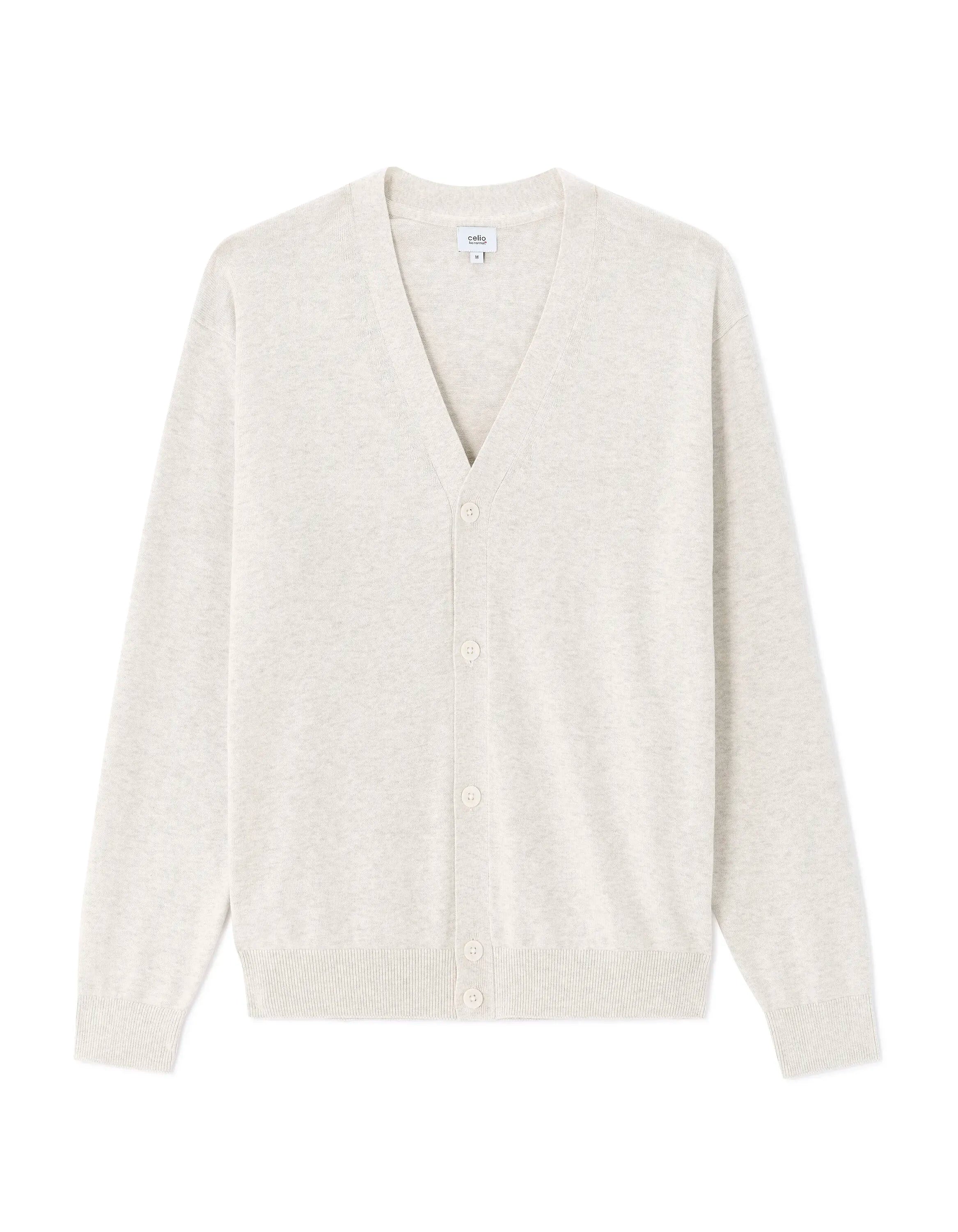 Celio_Off White Mel_100% Cotton Cardigan_MECOTON_OFF WHITE MEL_07