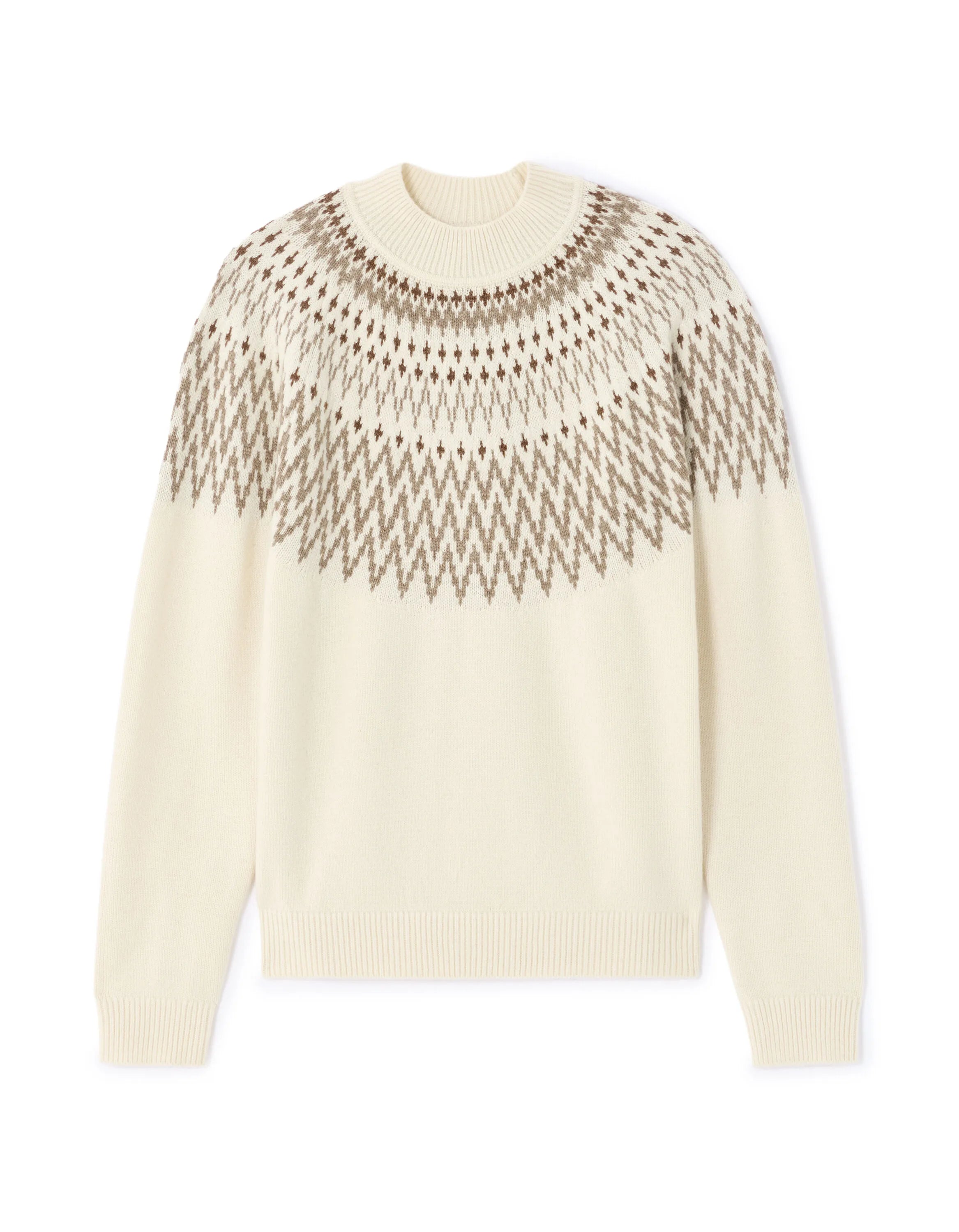 Celio_White_Wool Blend Jacquard Sweater - Ecru_MEFAIRISLE_ECRU_05