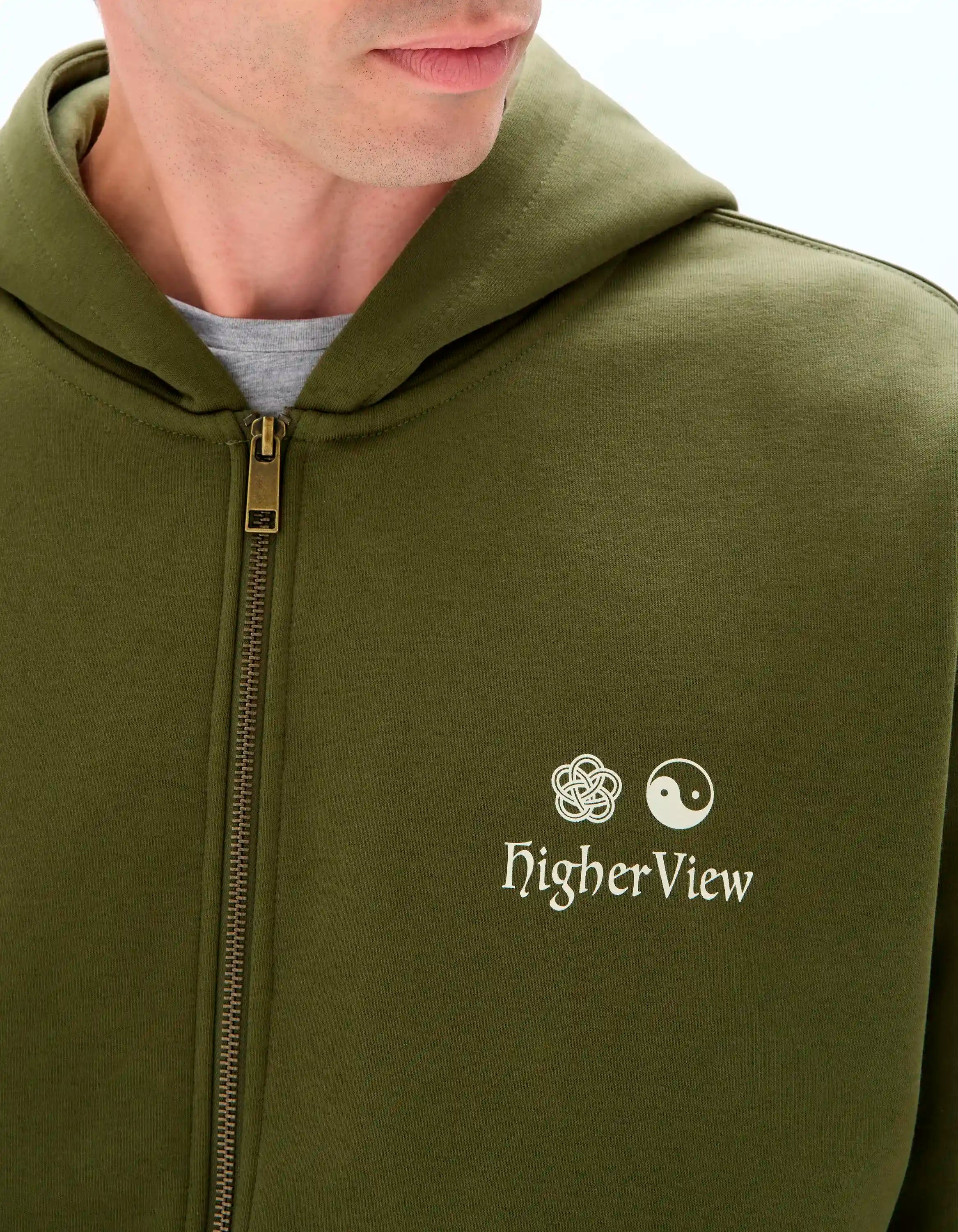 Celio_Khaki_Fuji Printed Oversized Zip Hoodie_MEFUJI_KHAKI_04