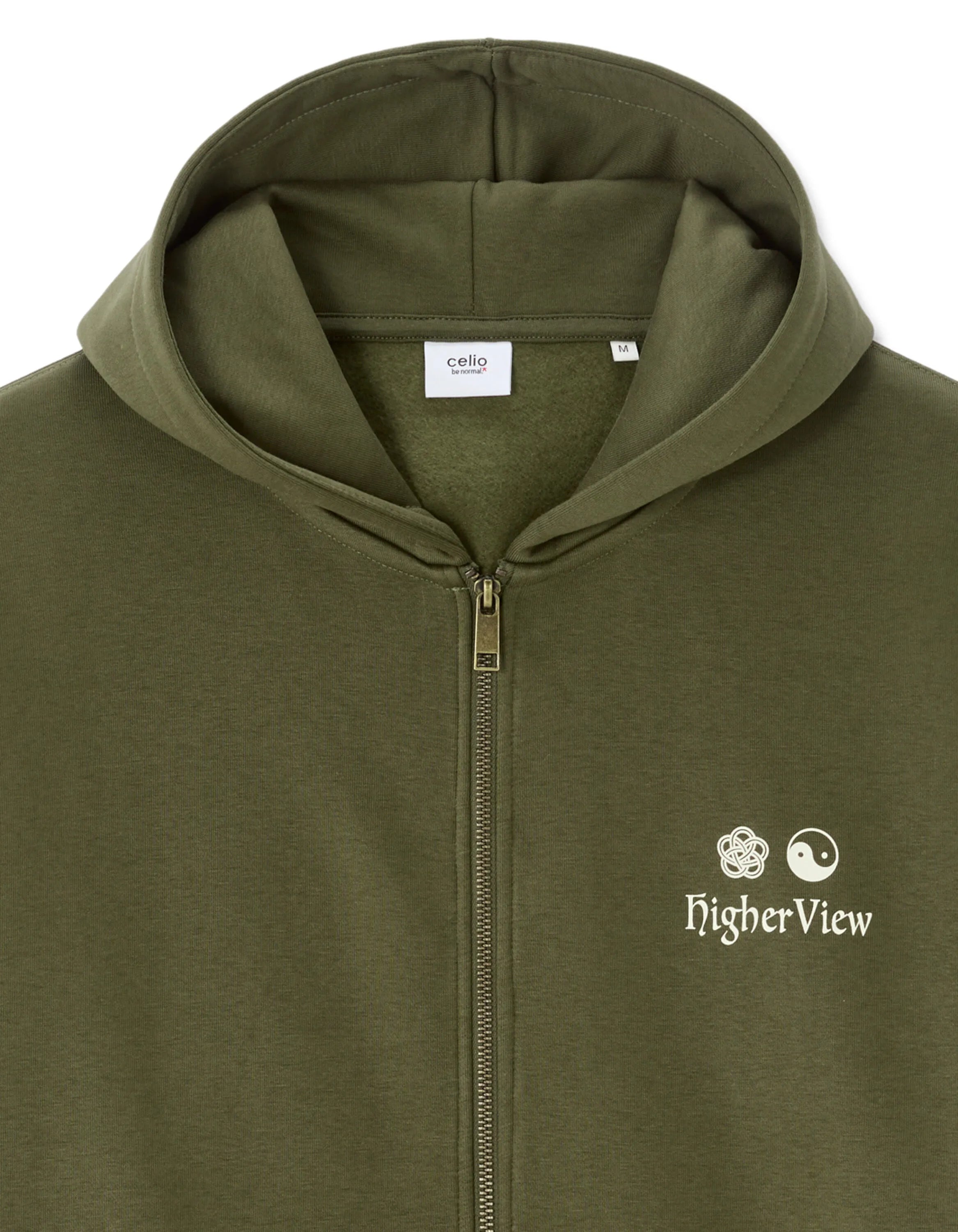 Celio_Khaki_Fuji Printed Oversized Zip Hoodie_MEFUJI_KHAKI_06