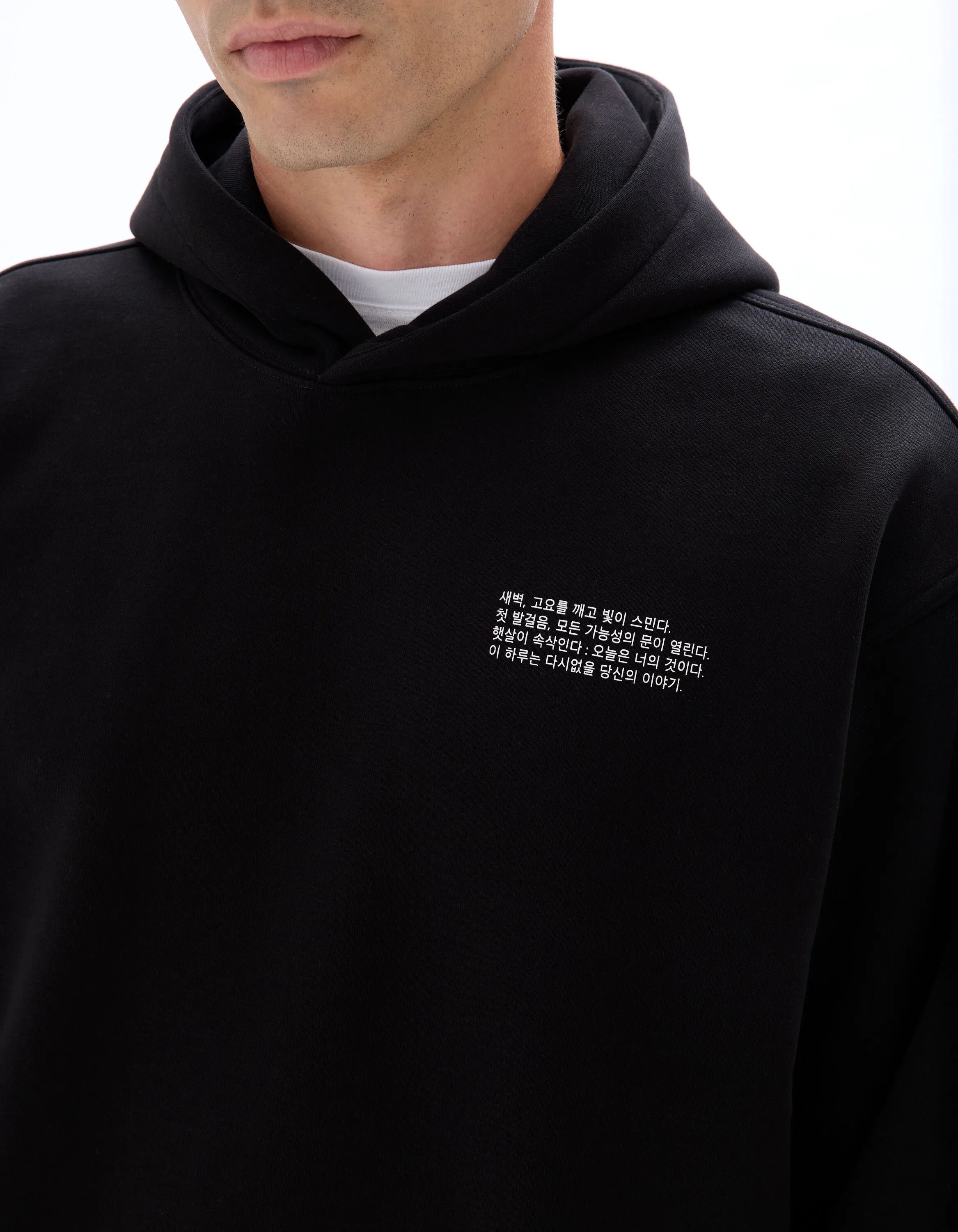 Celio_Black_Oversized Hooded Sweatshirt with Asian Print_MEHARU_BLACK_04