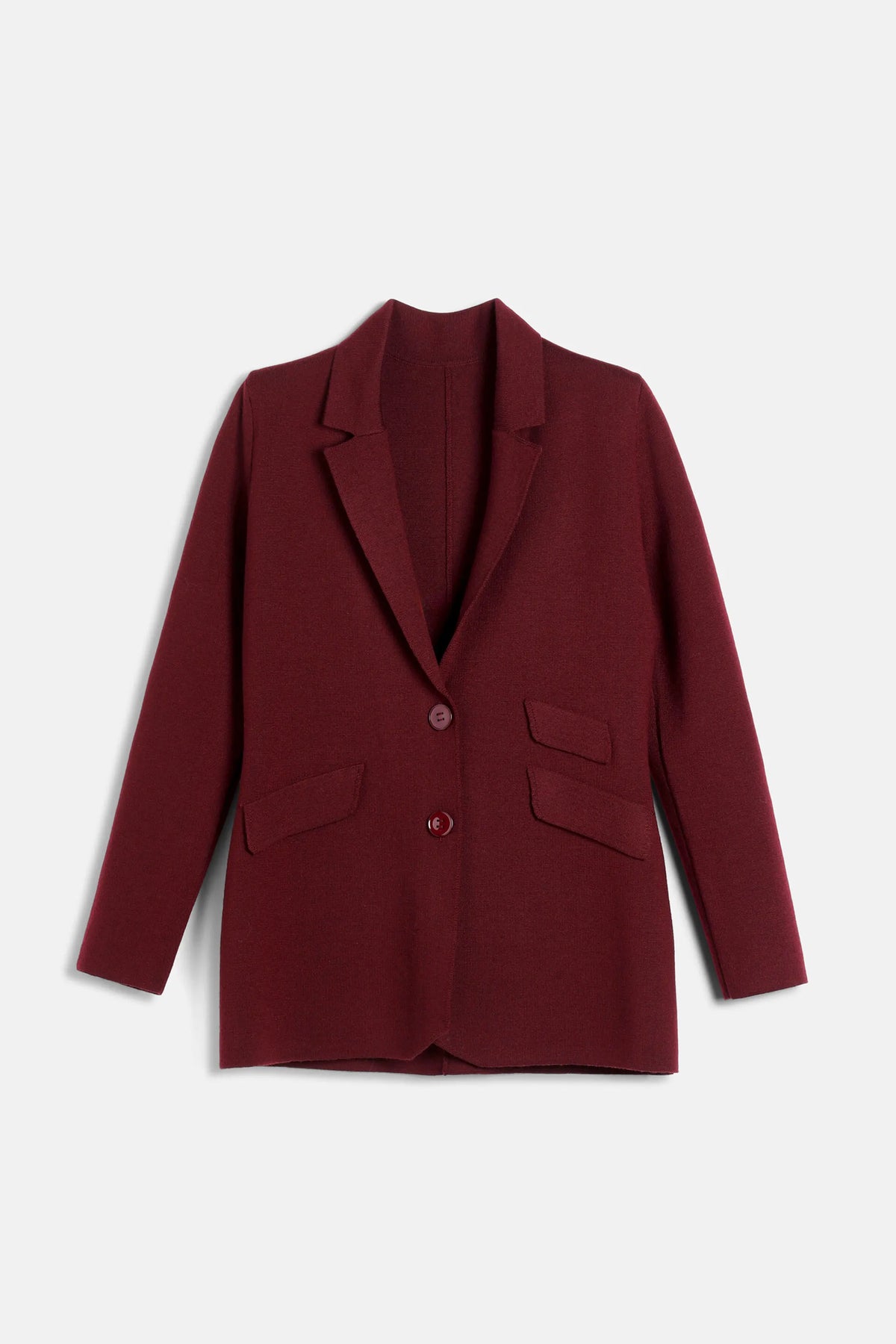 Luisa Spagnoli Bordeaux Women Meissa - Textured Wool Blazer SKU: MEISSA_2435 Image 07