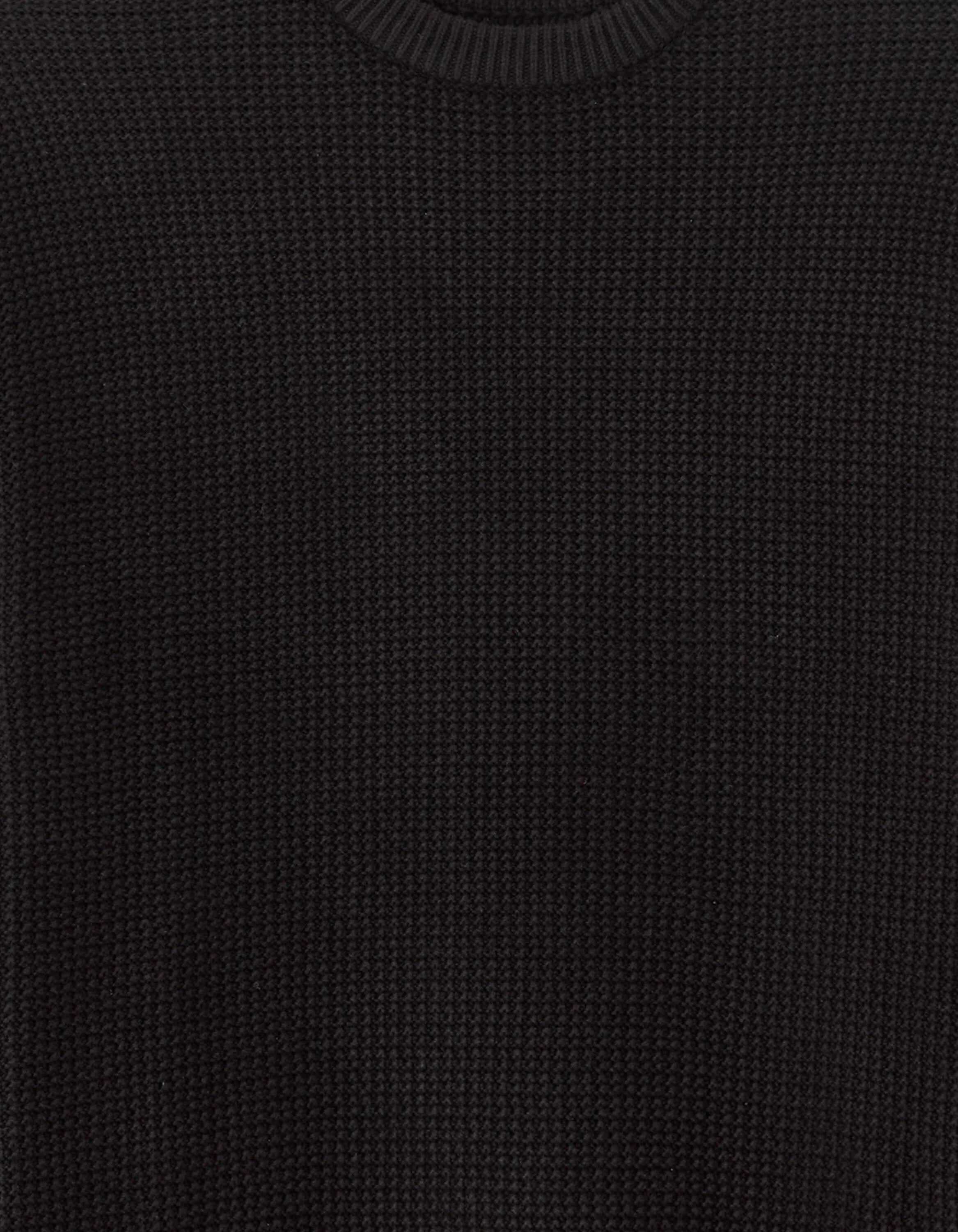 Celio_Black_Relaxed Round Neck Sweater 100% Cotton_MEJOUR_BLACK_05