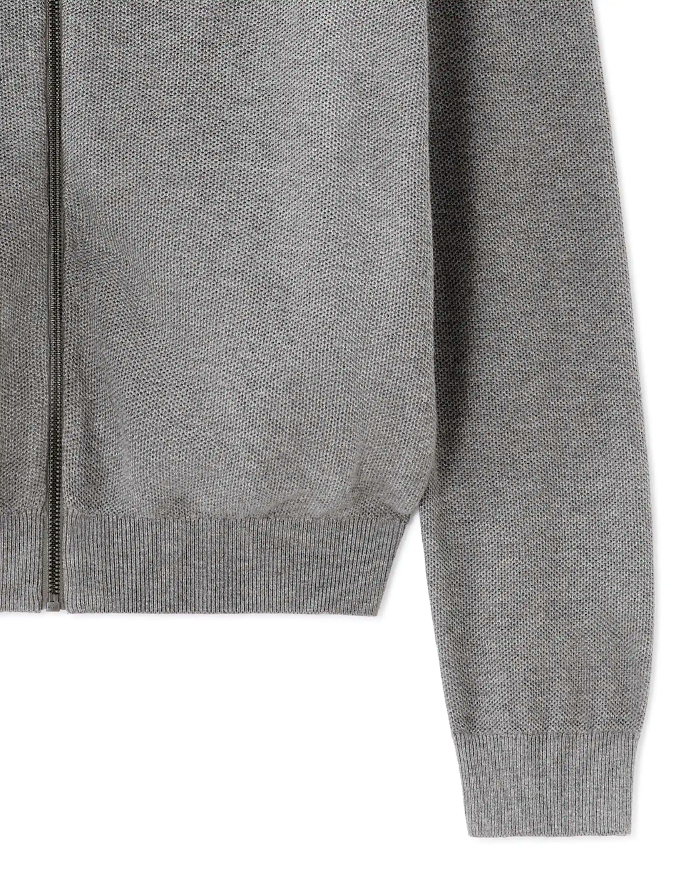 Celio_Mid Grey_100% Cotton Pique Knit Cardigan_MELIMZIP_MID GREY_06