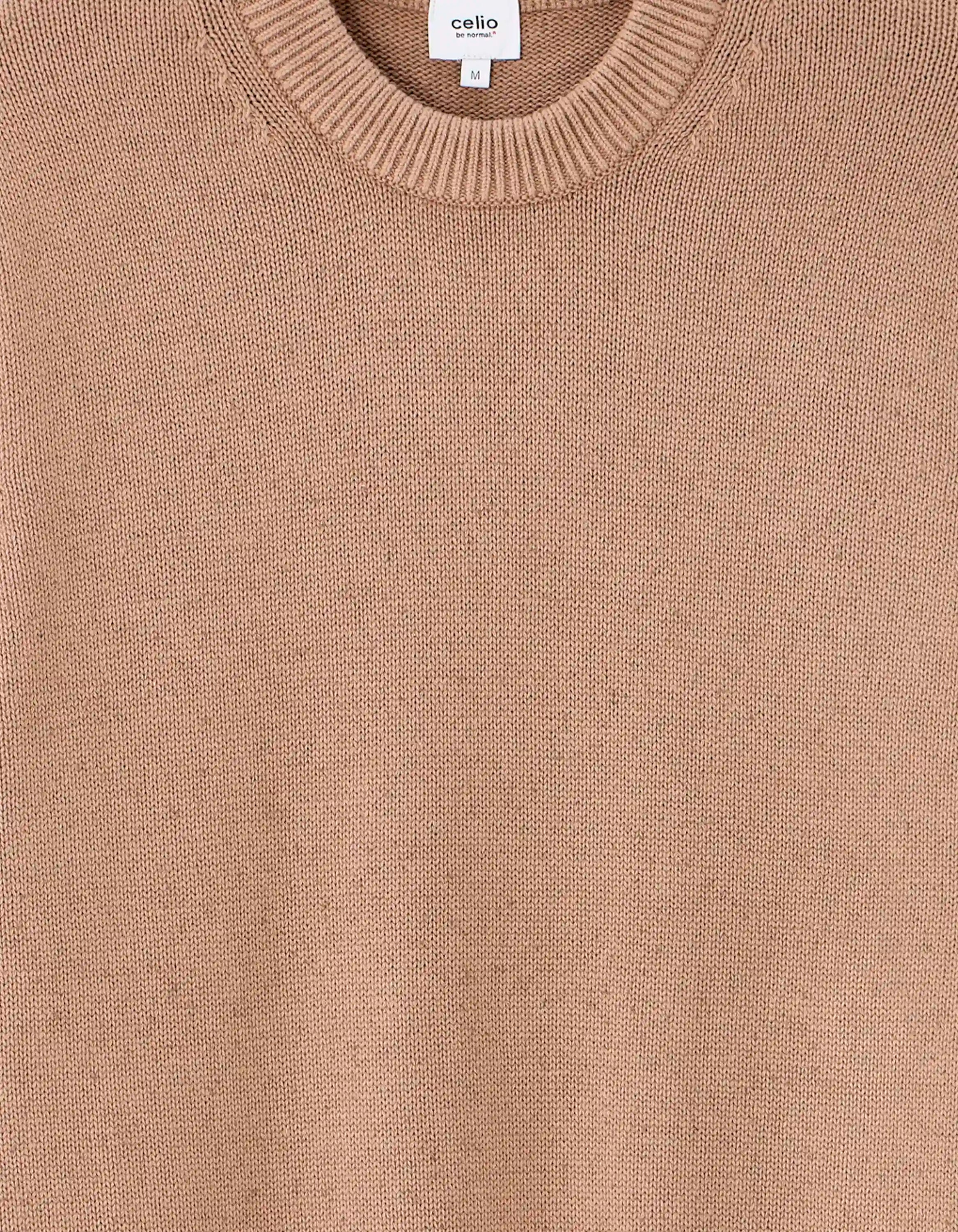 Celio_Beige Humus_NepsŽ Cotton Blend Crew Neck Sweater_MENEPS_BEIGE HUMUS_05