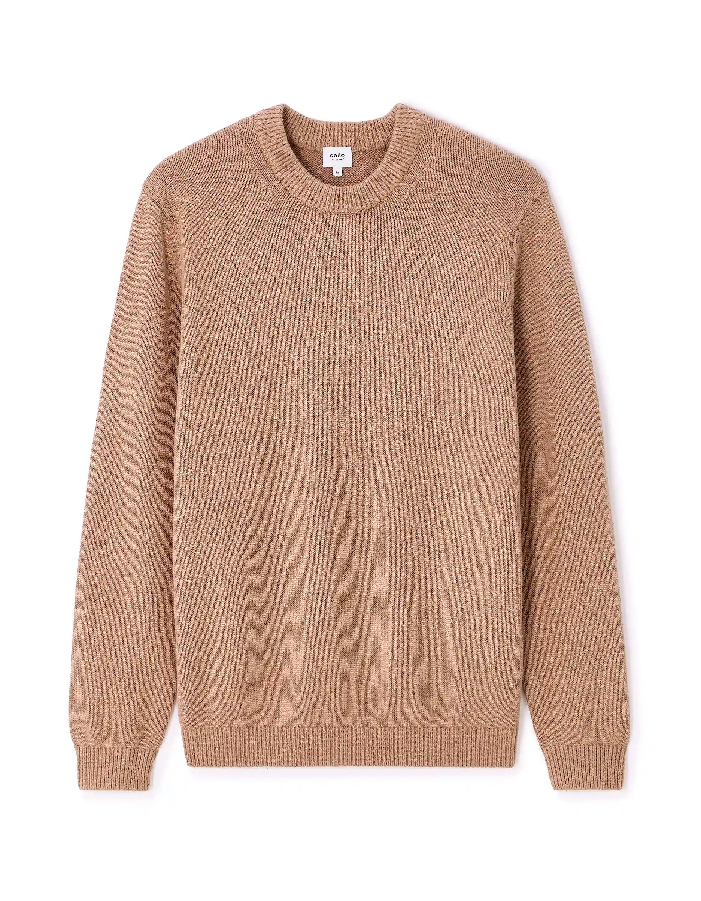 Celio_Beige Humus_NepsŽ Cotton Blend Crew Neck Sweater_MENEPS_BEIGE HUMUS_07