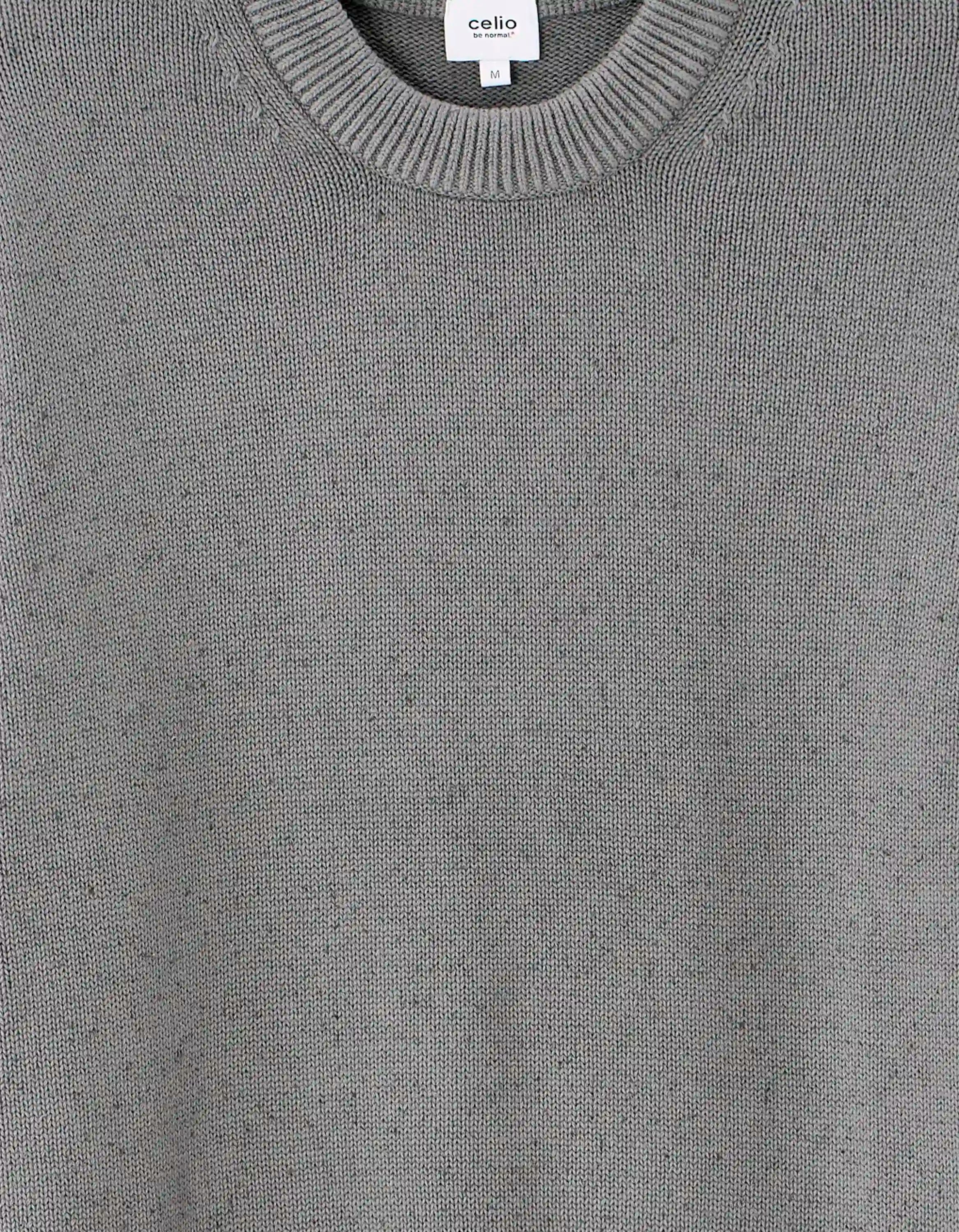 Celio_Mid Grey_NepsŽ Cotton Blend Crew Neck Sweater_MENEPS_MID GREY_05