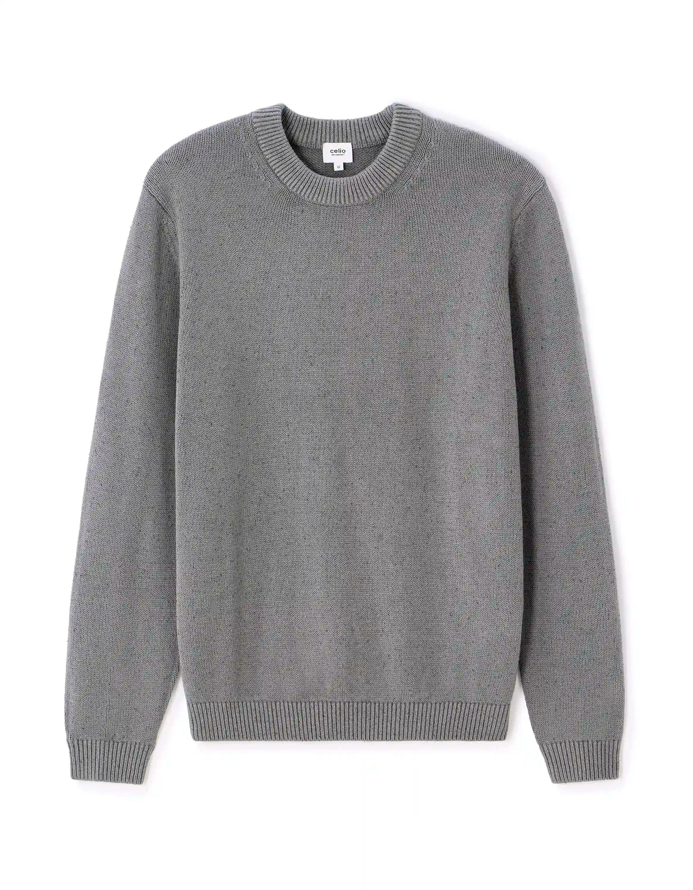 Celio_Mid Grey_NepsŽ Cotton Blend Crew Neck Sweater_MENEPS_MID GREY_07
