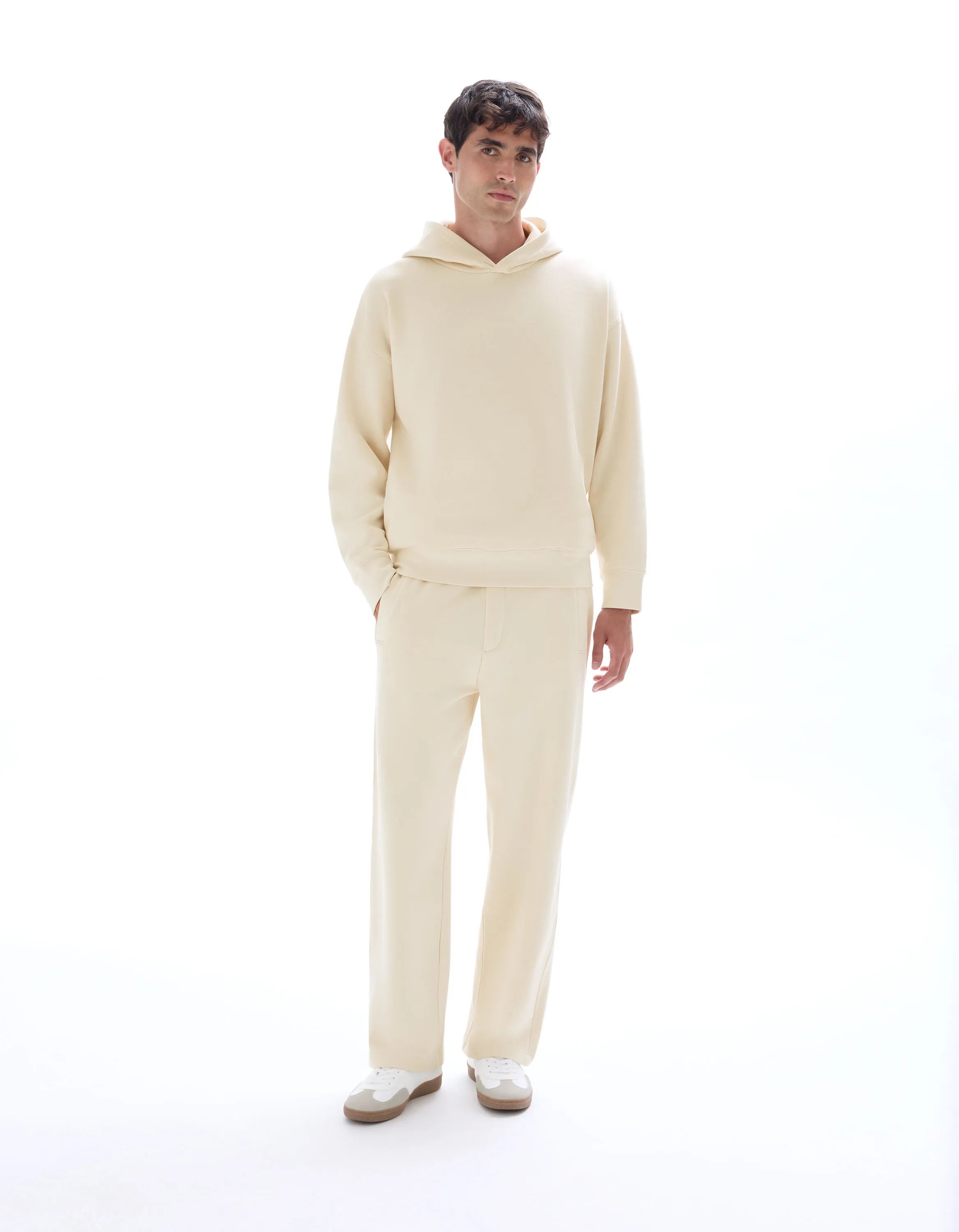 Celio_Ecru_Plain Oversized Hooded Sweatshirt_MENEWIDEA_ECRU_01