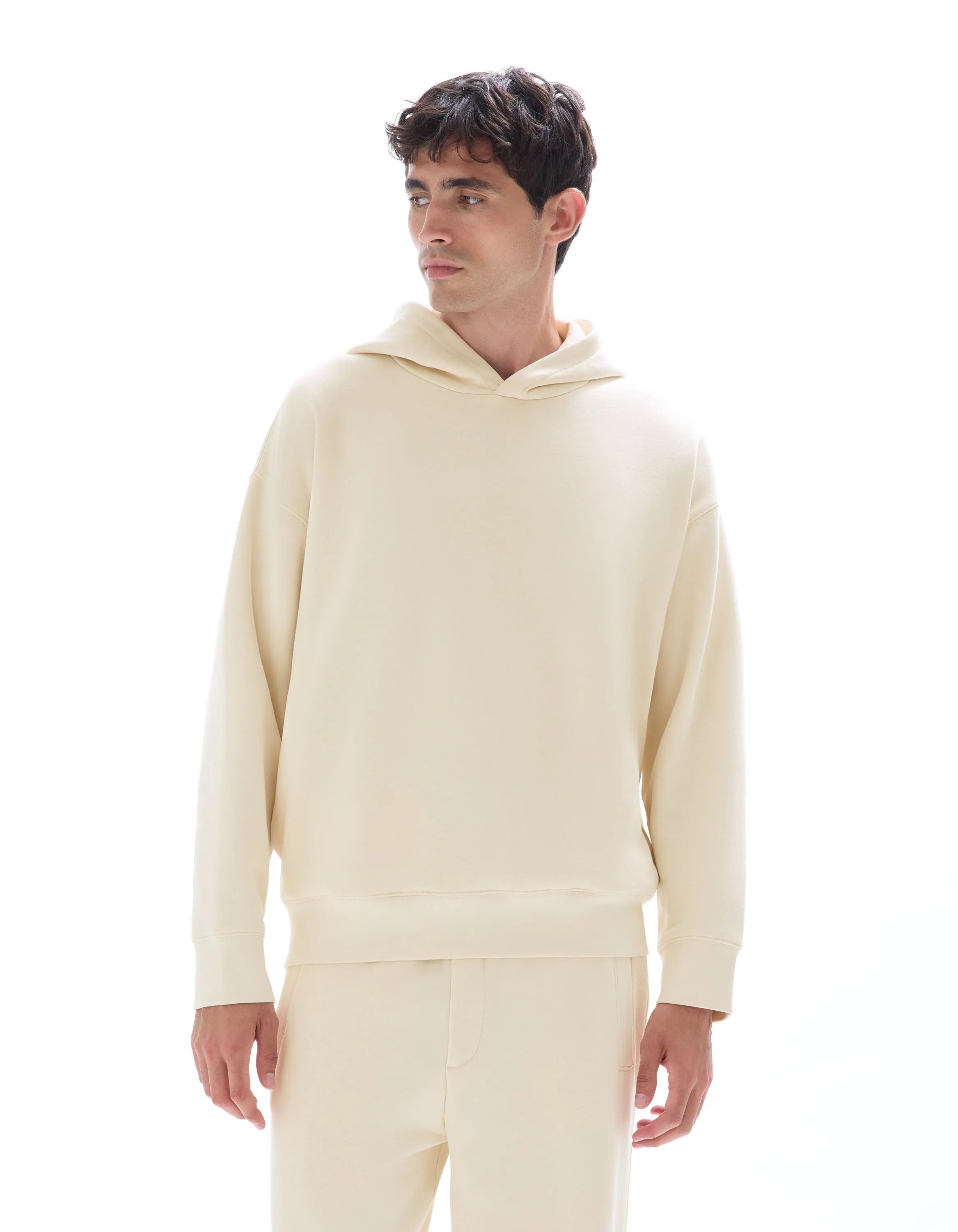 Celio_Ecru_Plain Oversized Hooded Sweatshirt_MENEWIDEA_ECRU_02