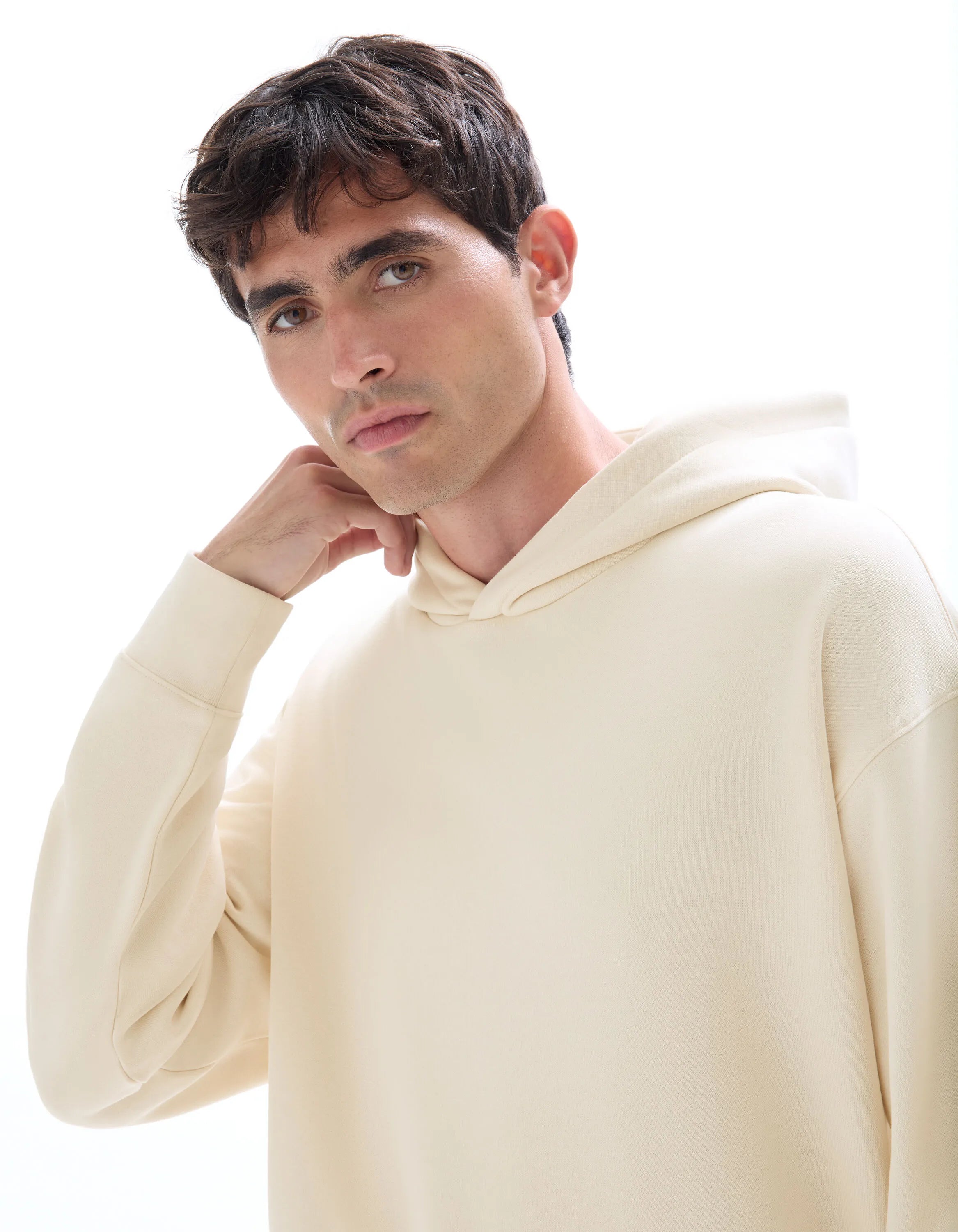 Celio_Ecru_Plain Oversized Hooded Sweatshirt_MENEWIDEA_ECRU_04