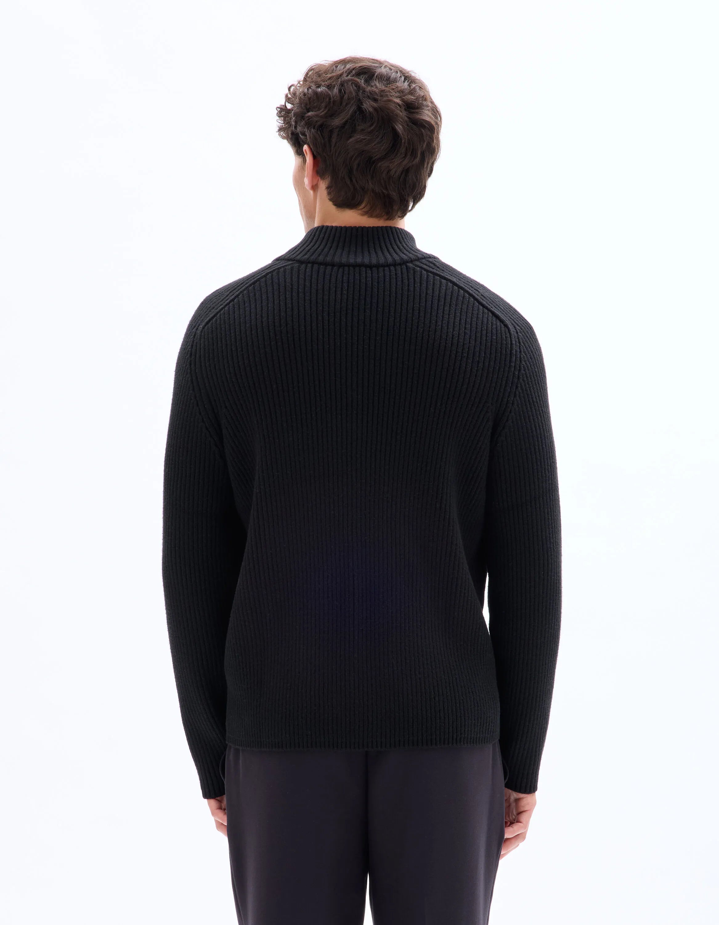 Celio_Black_Ribbed Knit Crew Neck Sweater - Black_MERAID_BLACK_03