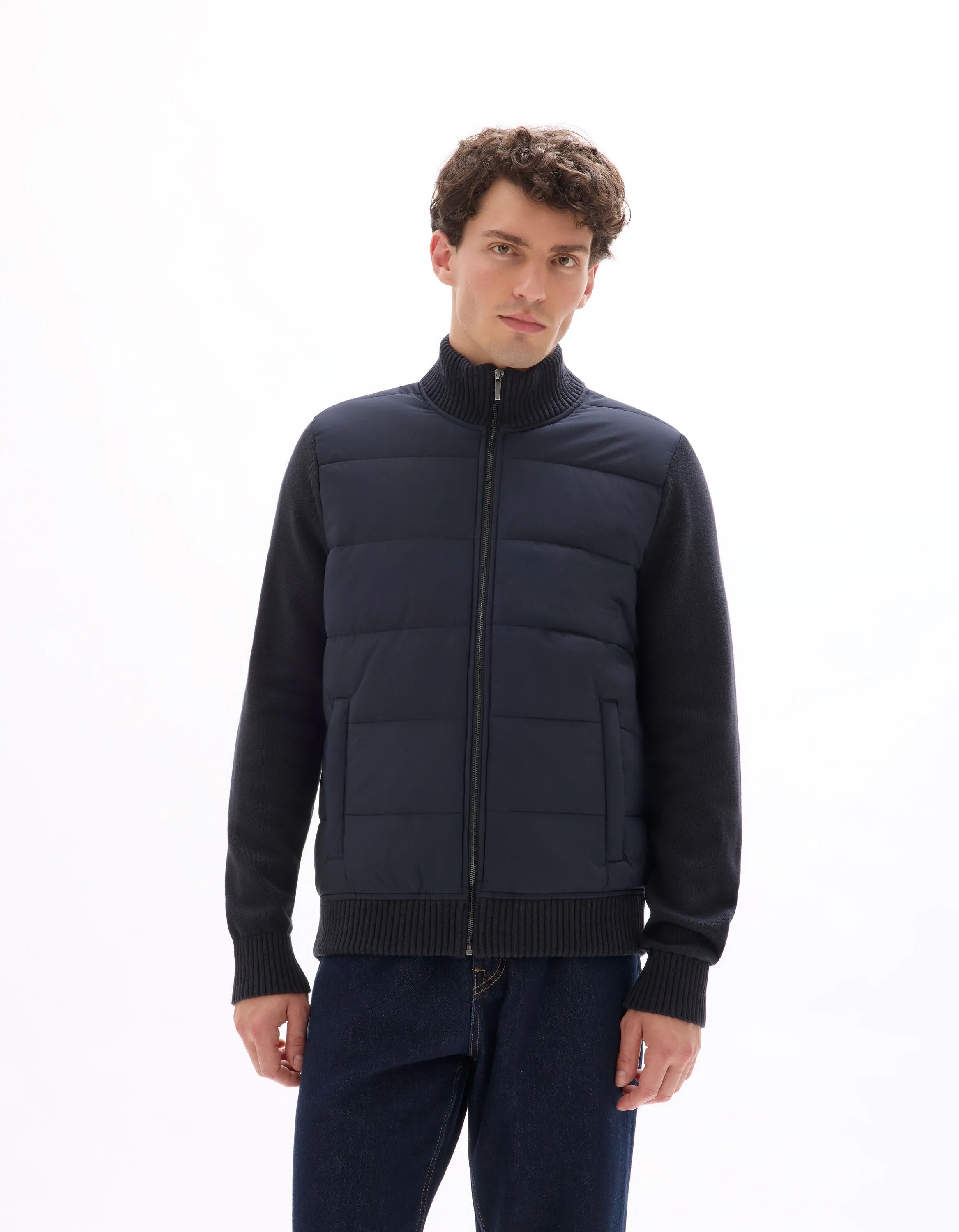 Celio_Encre_100% Cotton Milano Knit Jacket_MERGUS_ENCRE_02