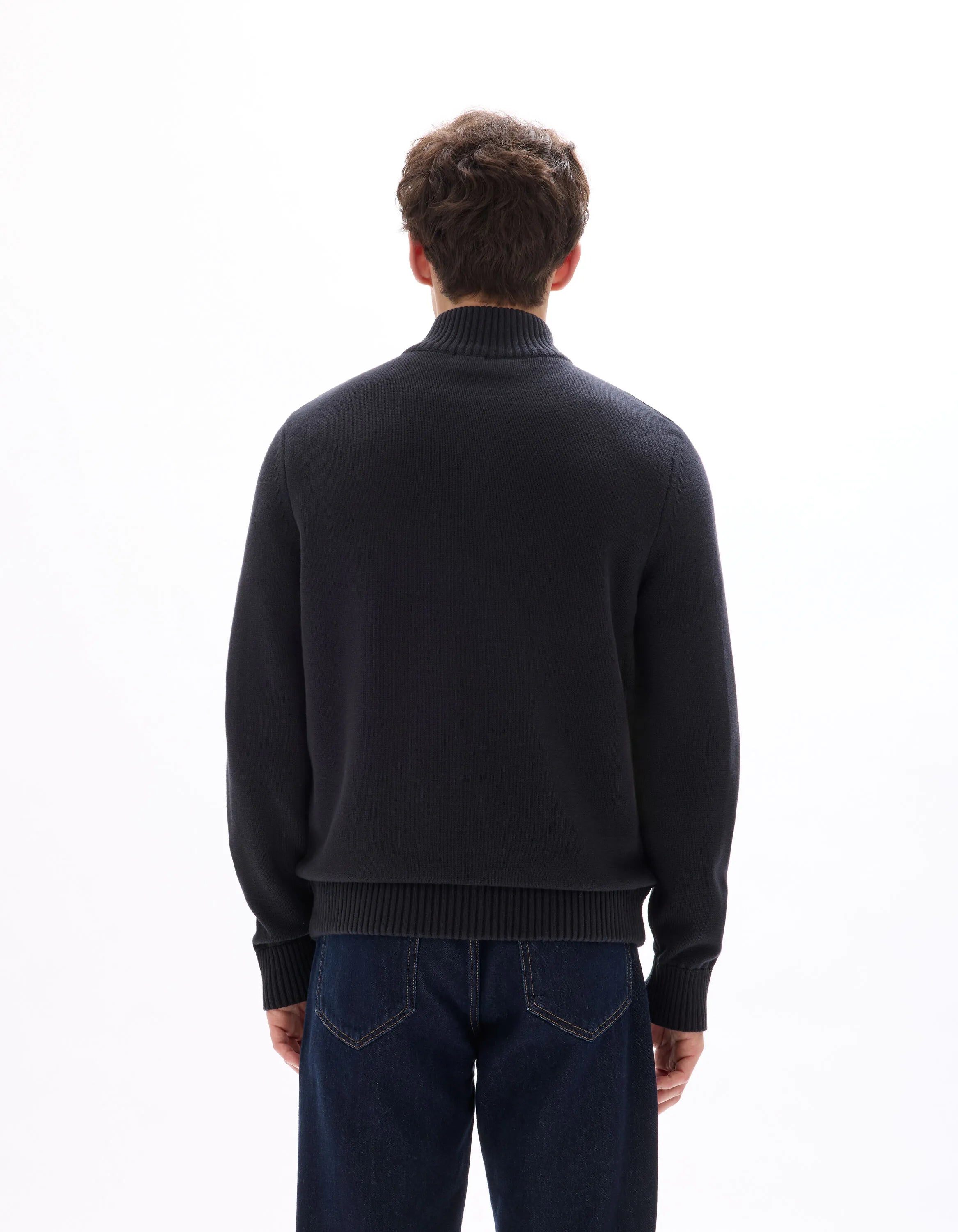 Celio_Encre_100% Cotton Milano Knit Jacket_MERGUS_ENCRE_03