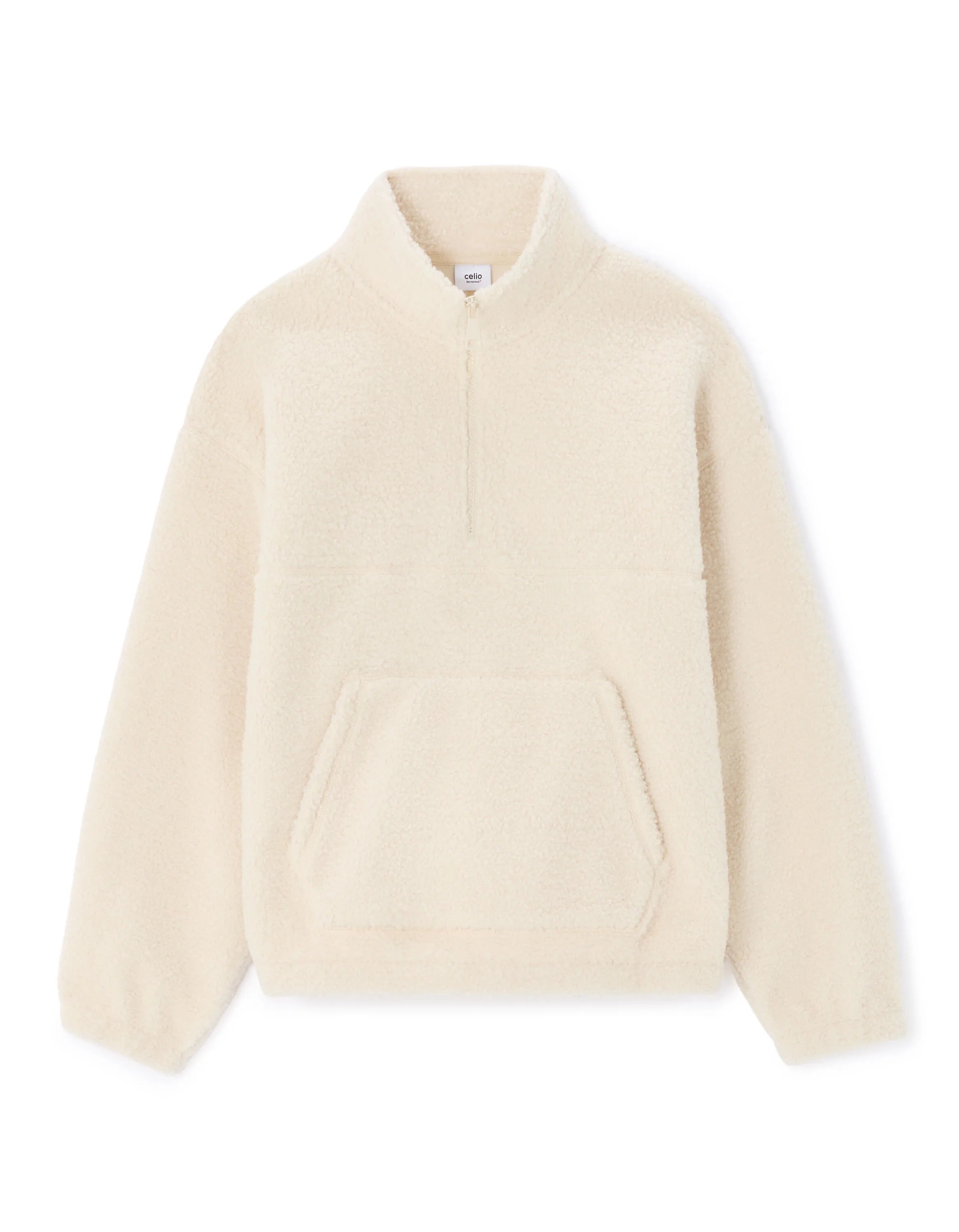 Celio_Beige_Oversized Fleece Sweatshirt - Ivory_MESHERP_IVOIRE_01
