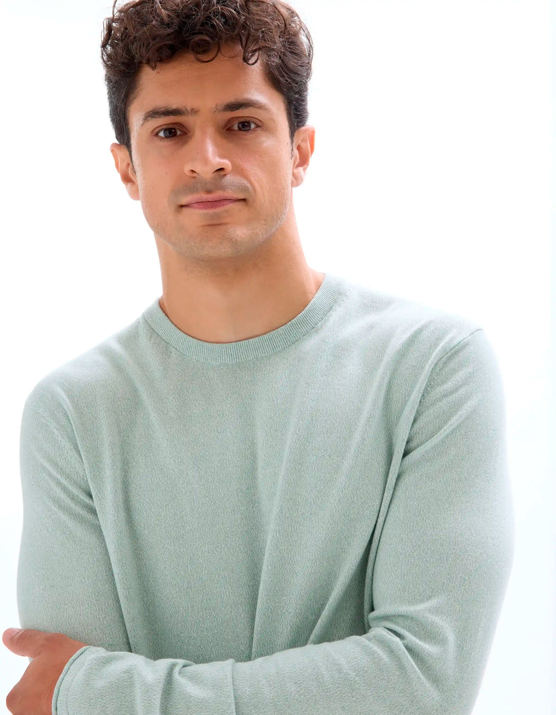 Celio_Celadon_Round Neck Cotton Sweater_MESON_CELADON_04