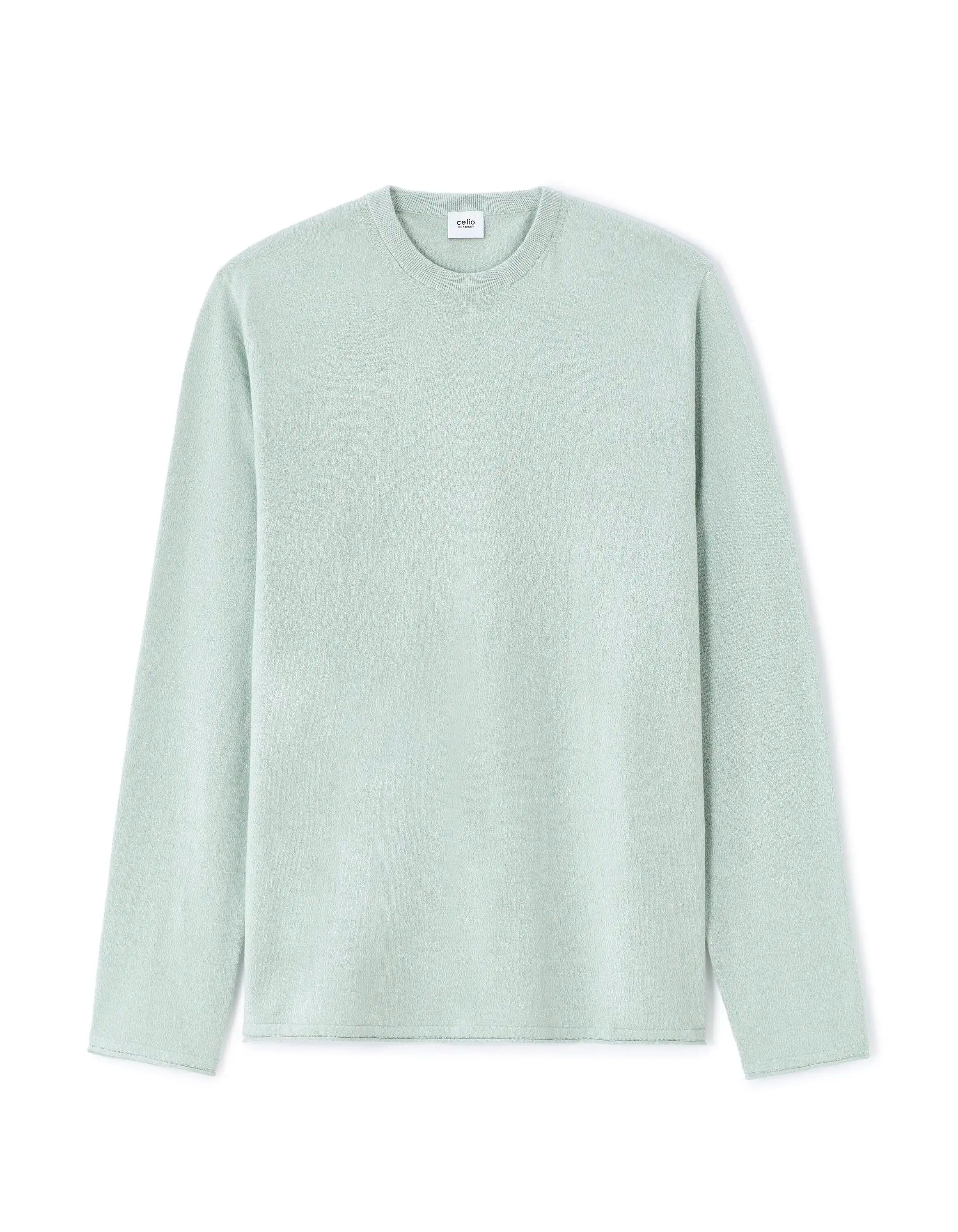 Celio_Celadon_Round Neck Cotton Sweater_MESON_CELADON_07