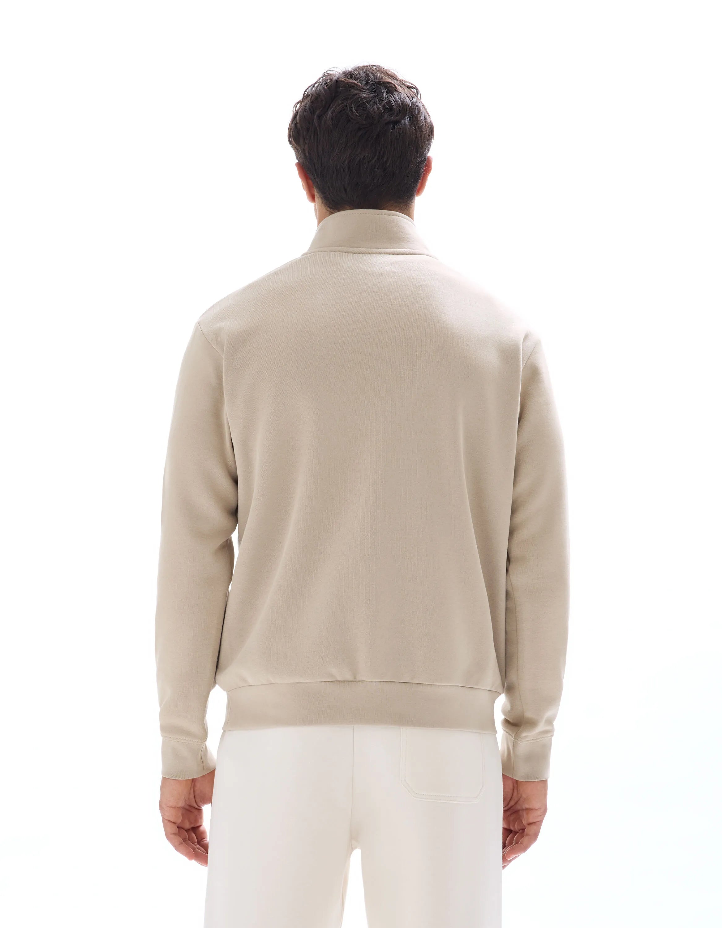 Celio_Beige Humus_Regular Plain Trucker Neck Sweatshirt_METREUK_BEIGE HUMUS_03