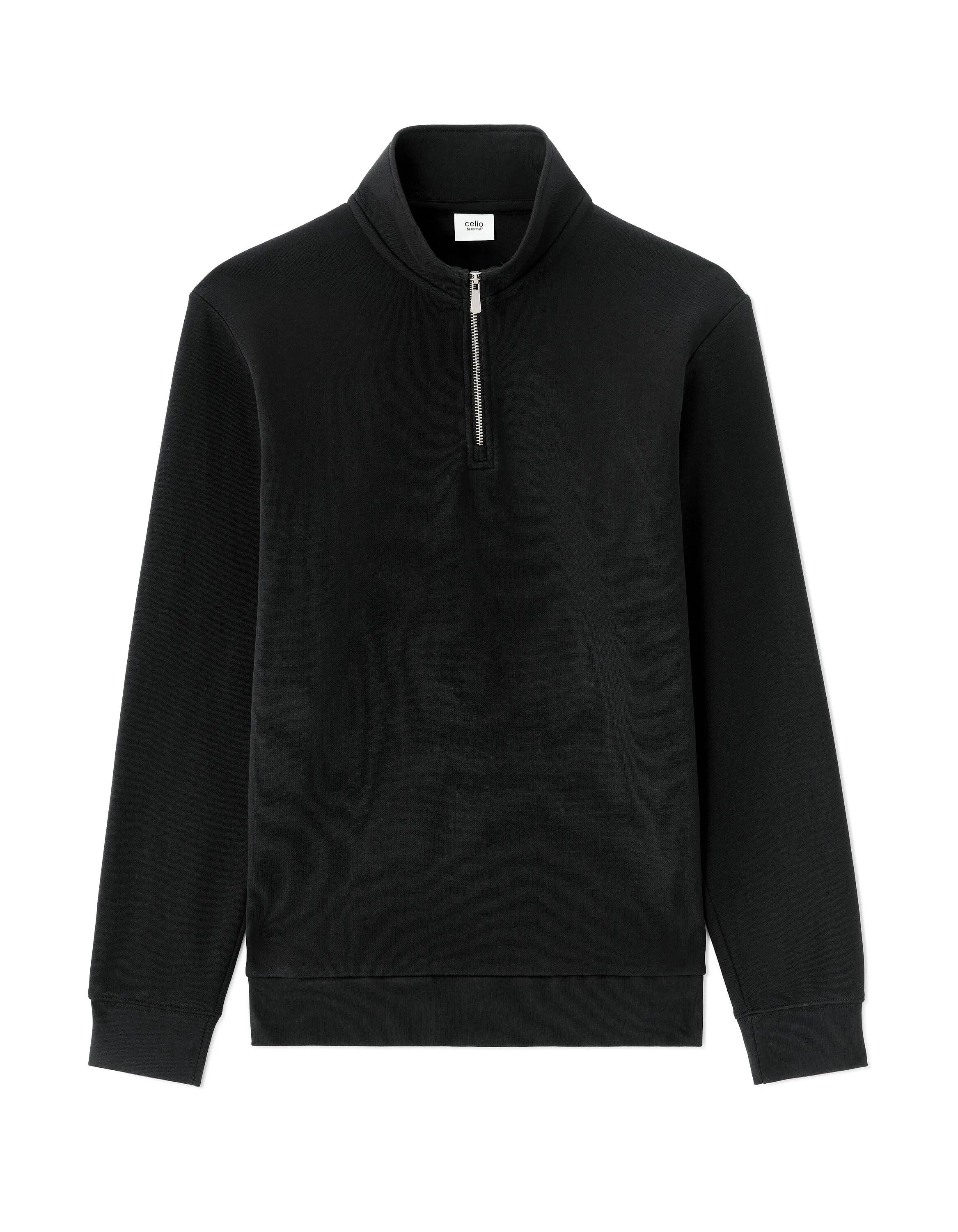 Celio_Black_Regular Crew Neck Sweatshirt_METREUK_BLACK_07